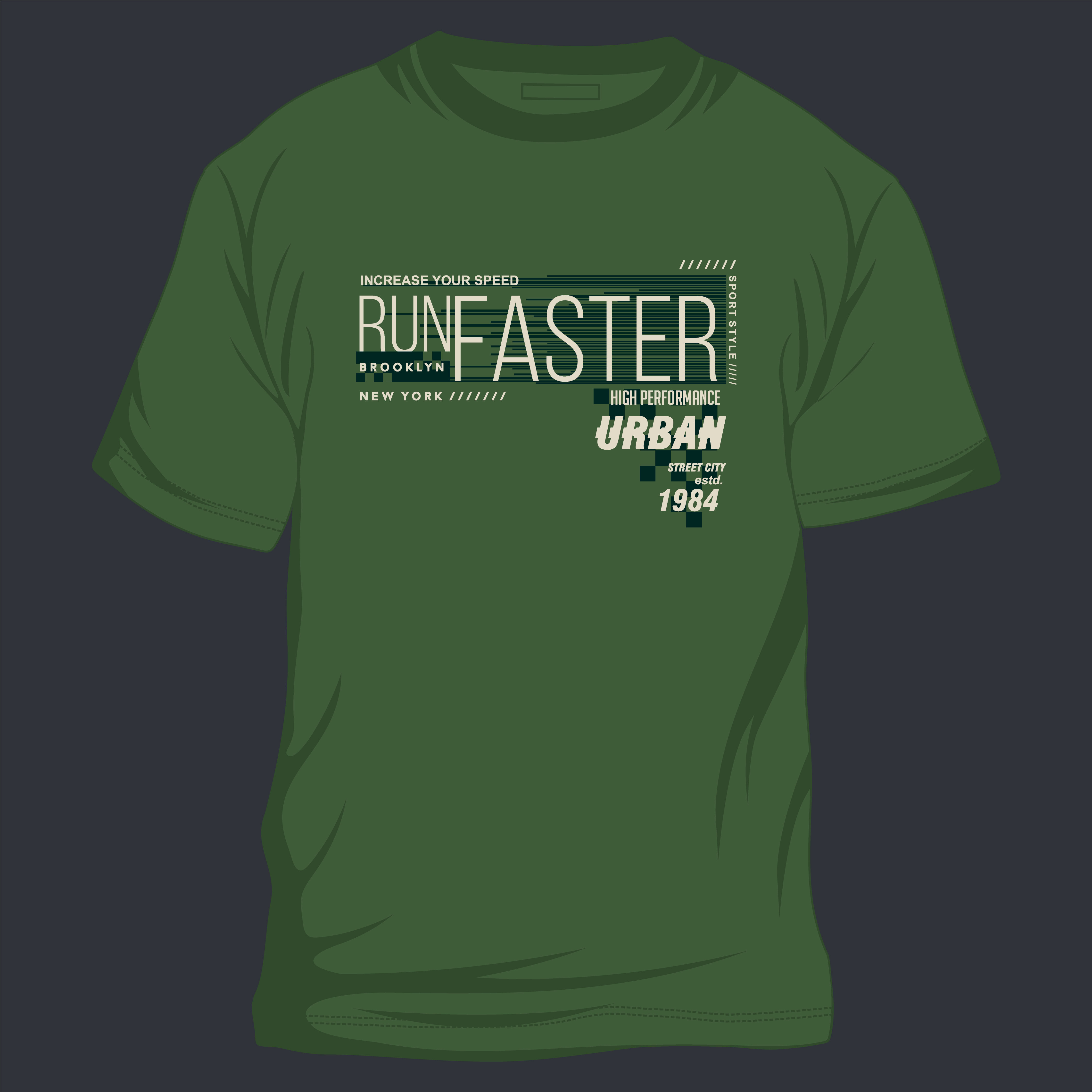 run faster typography printed t shirts