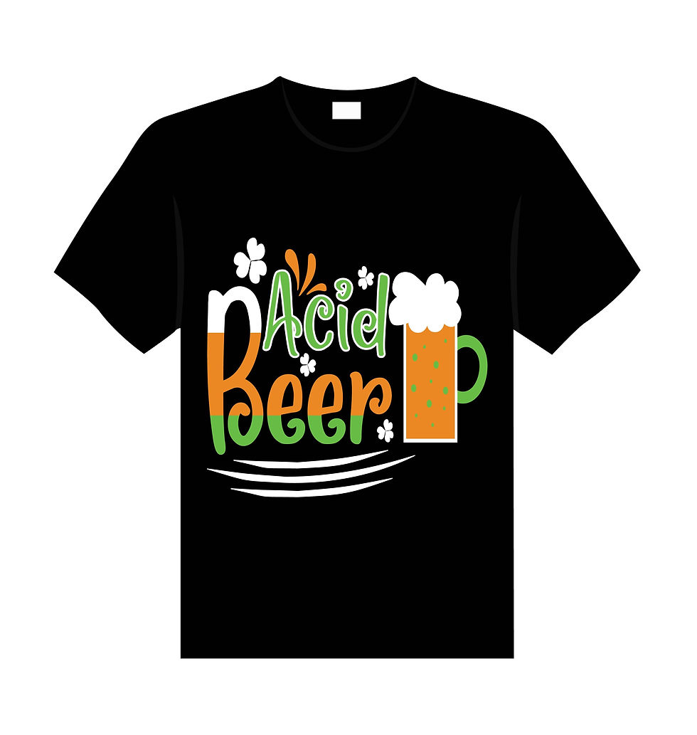 acid beer graphic printed t shirt.
