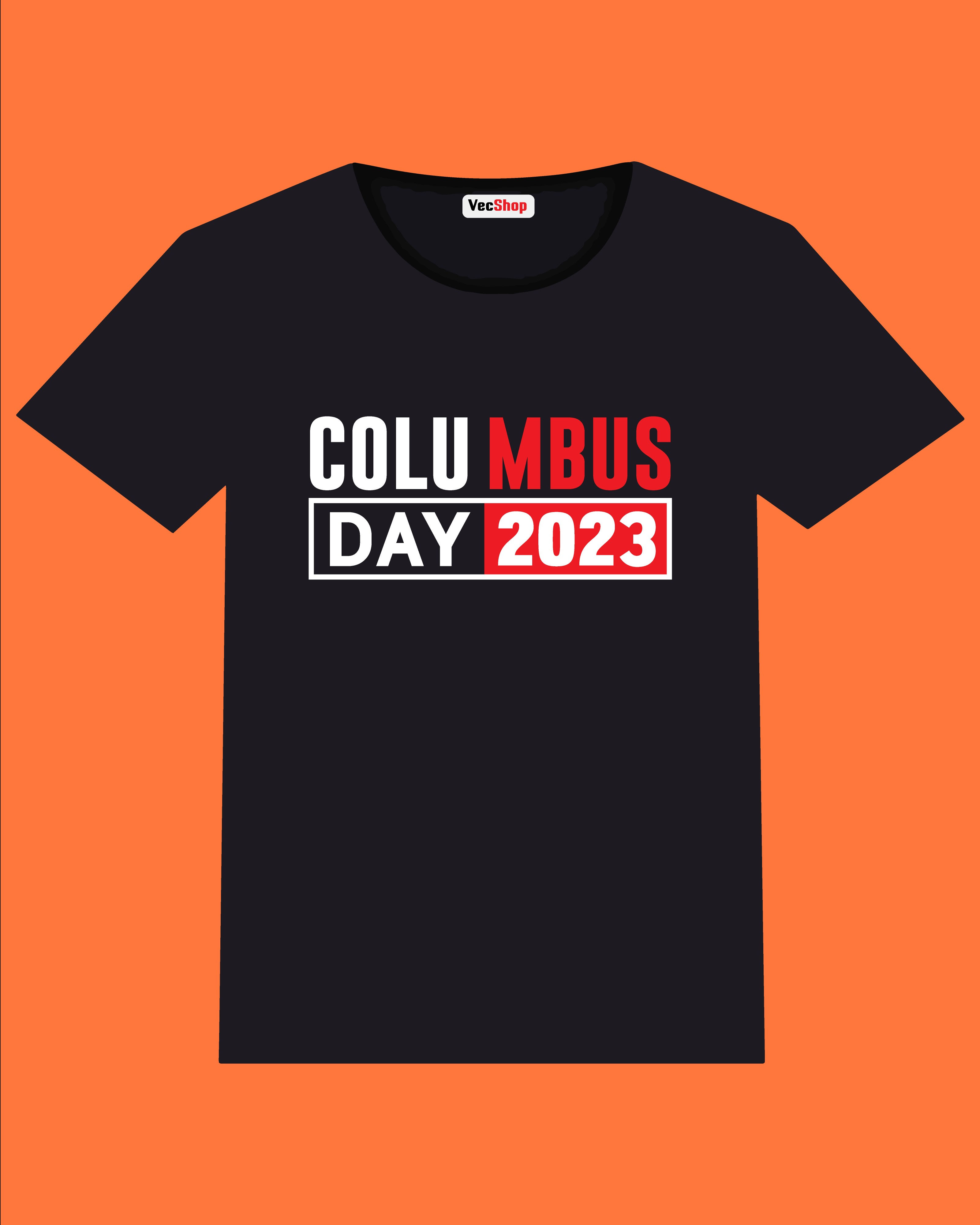 columbus day 2023 typography printed t shirts