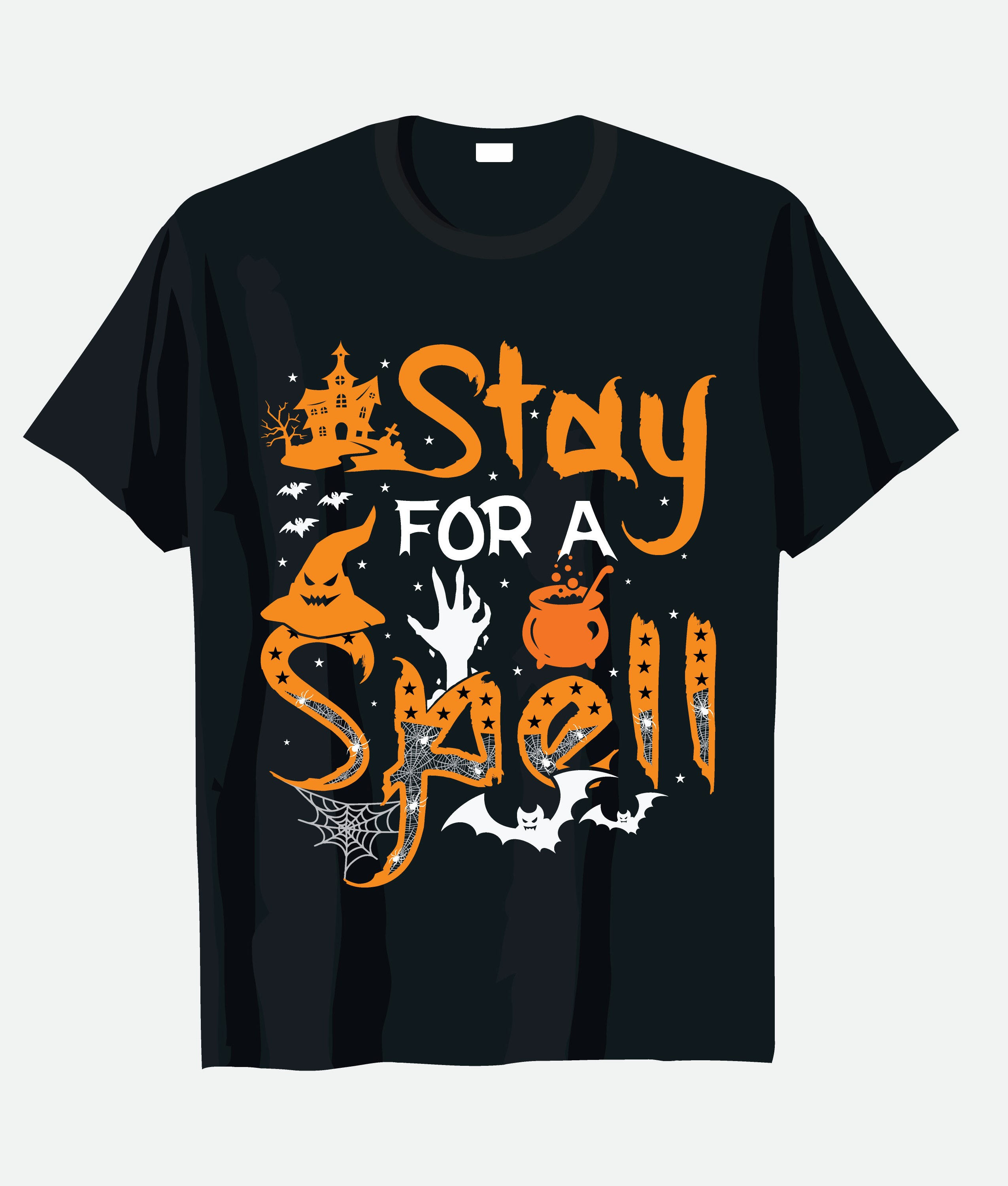 stay for a spell typography printed t shirts