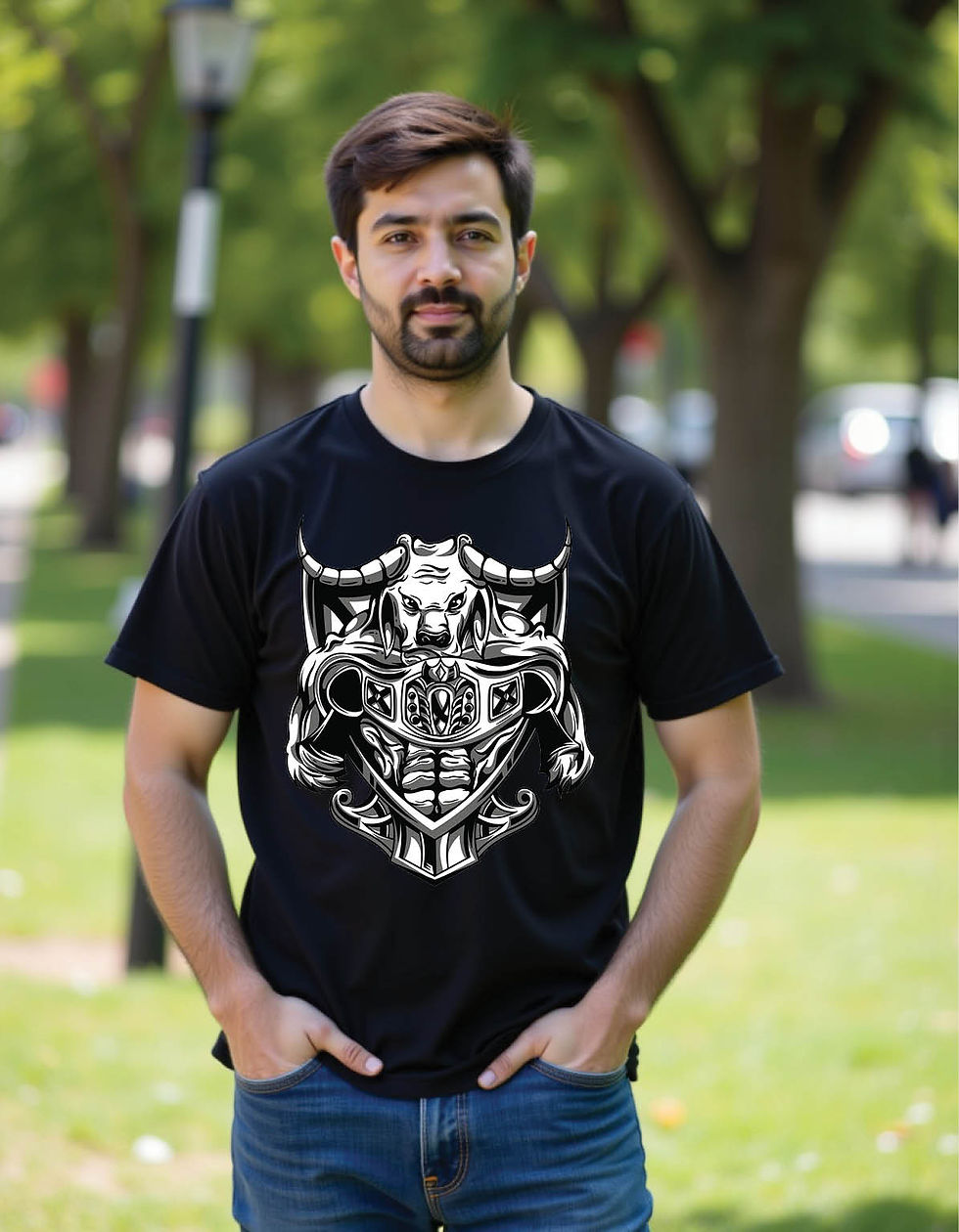 Thumbnail: Chrome Rift Regular Fit T-Shirt with Metallic Crack Print Art