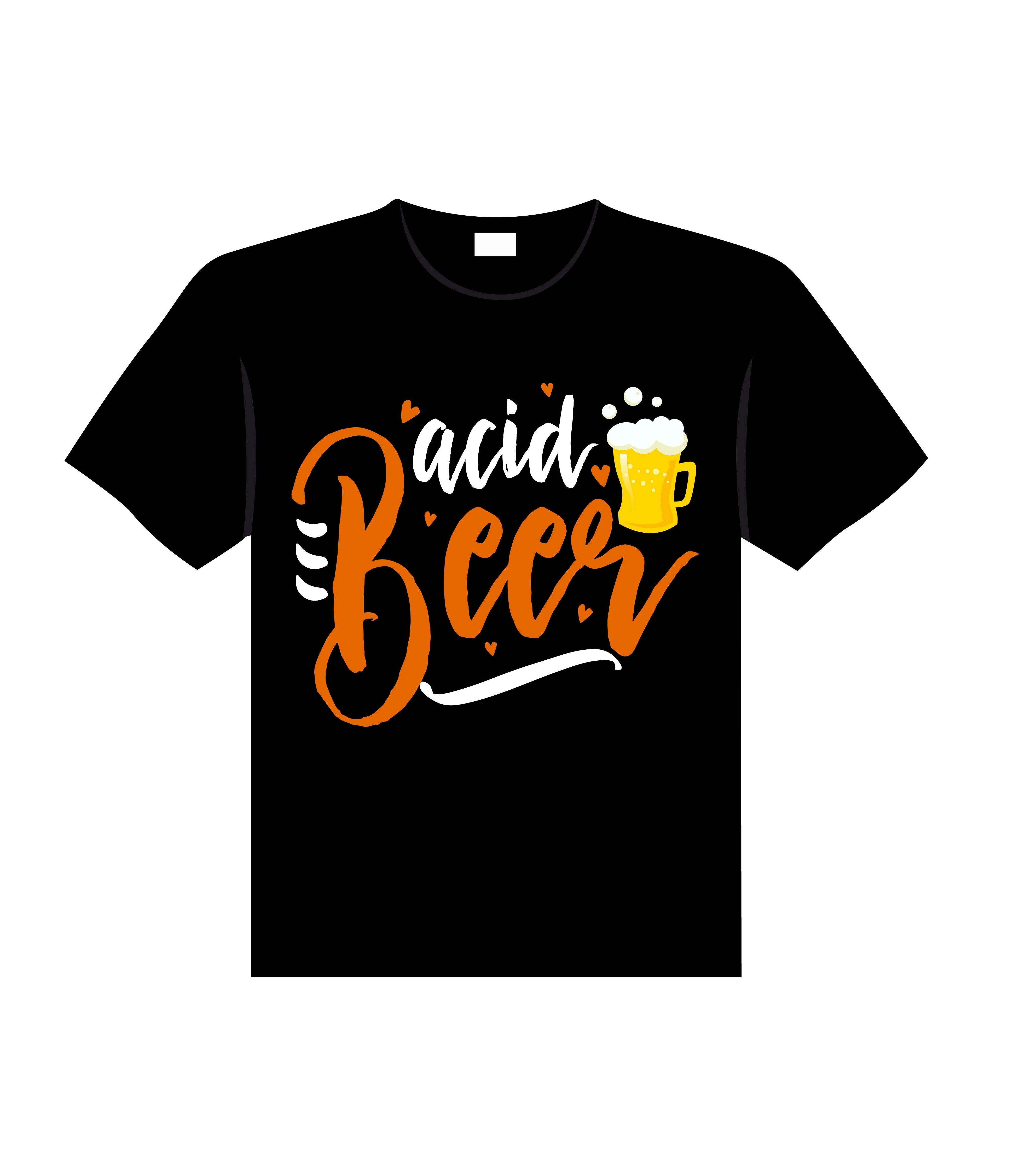 acid beer typography printed t shirts