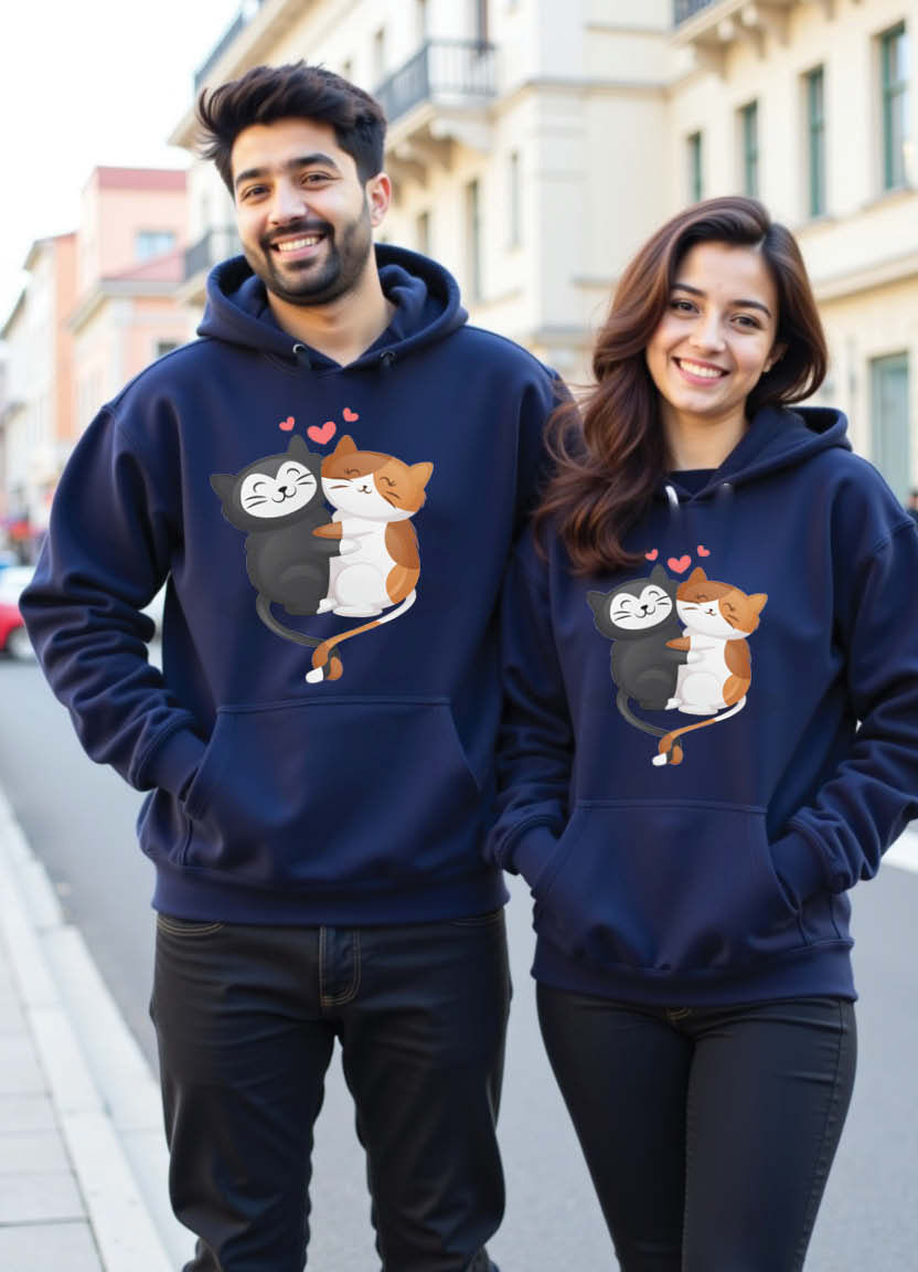 You Make My Heart Race Printed Couple Hoodie Set – Love in Every Beat