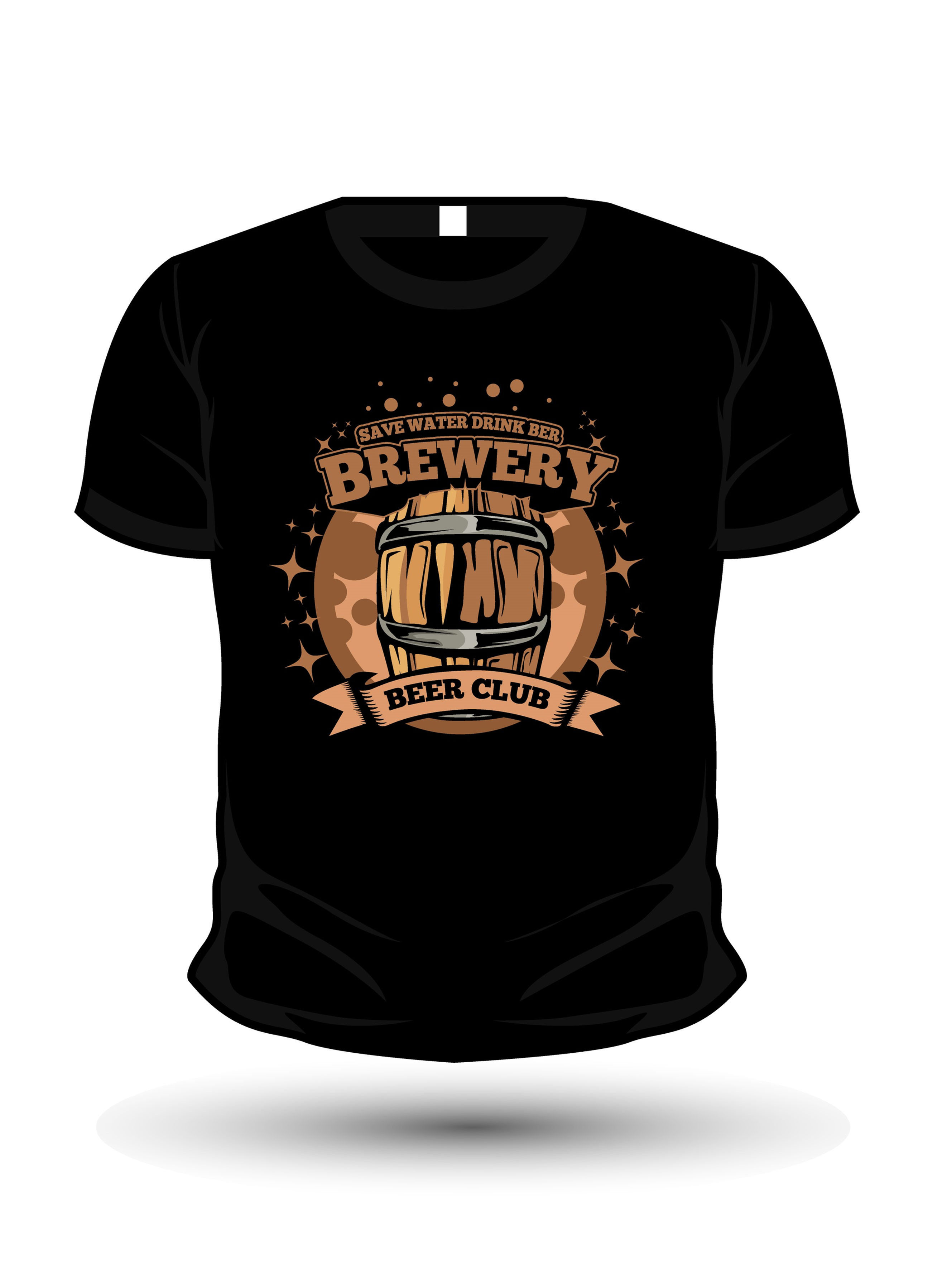 brewery beer club     graphic  printed t shirt.