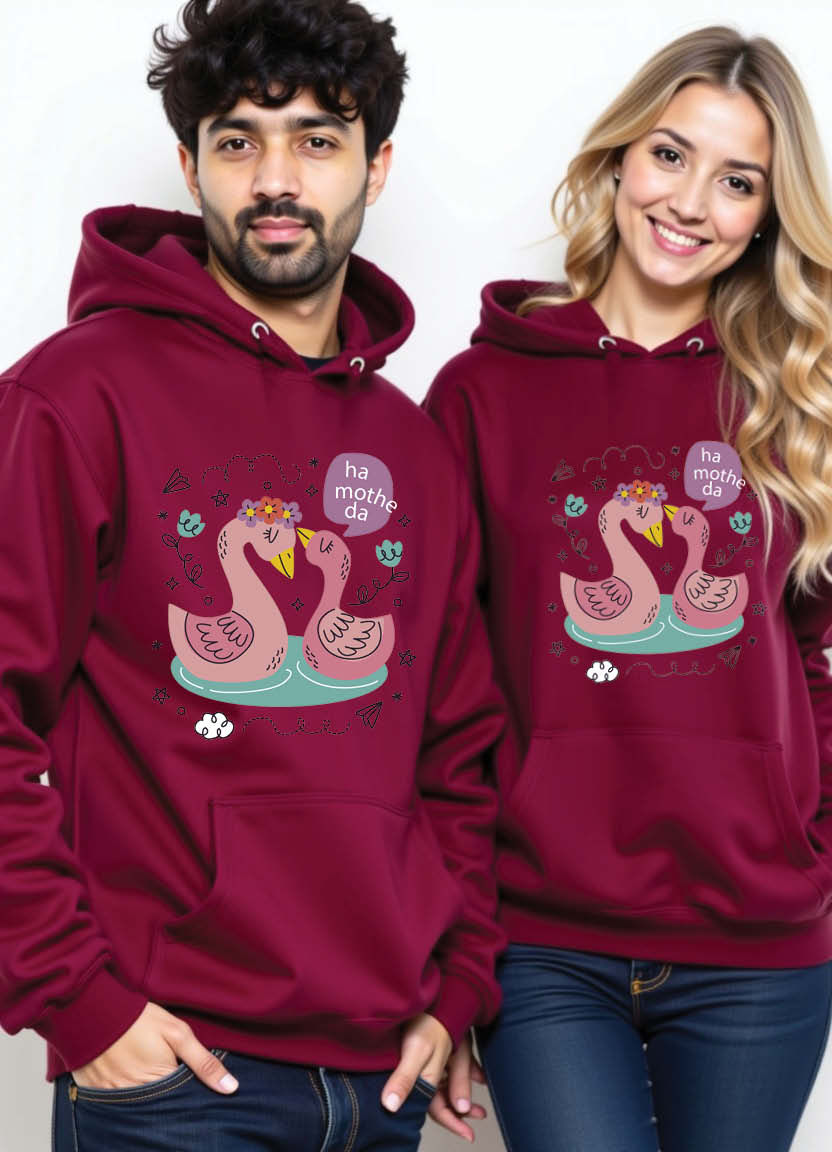 Thumbnail: You're the Reason Behind My Smile” Romantic Printed Hoodie for Happy Jodis