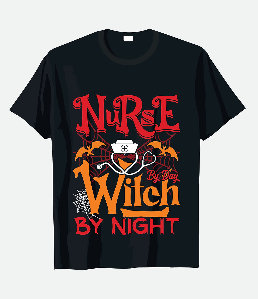 nurse witch by night typography printed t shirts