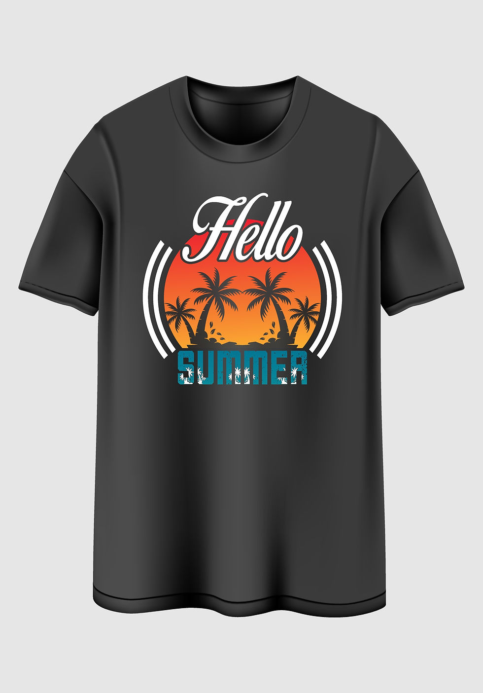Hello summer typography printed t shirts