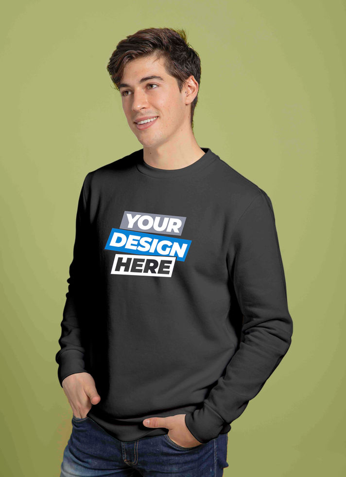 100% cotton round neck sweatshirt with your logo Print