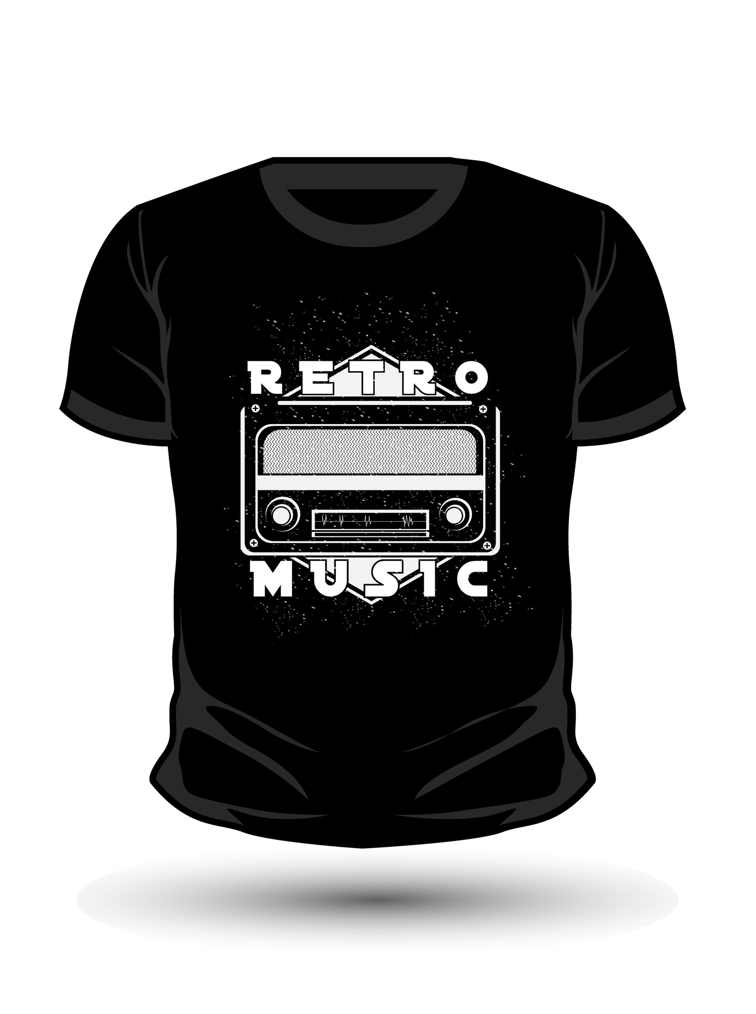retro music typography printed t shirts