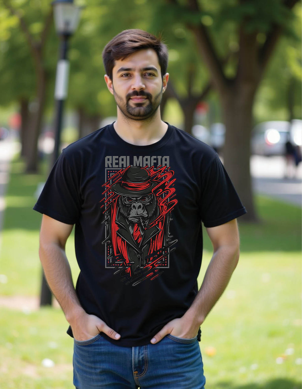Thumbnail: Steel Fang Classic Tee with Industrial Wolf Graphic in Ink