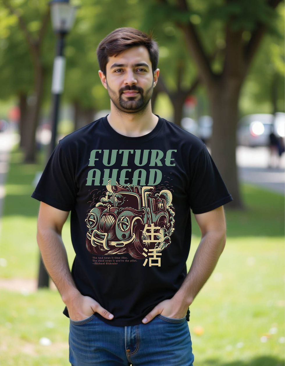 Phantom Road Regular Streetwear Shirt with Ghostly Path Print