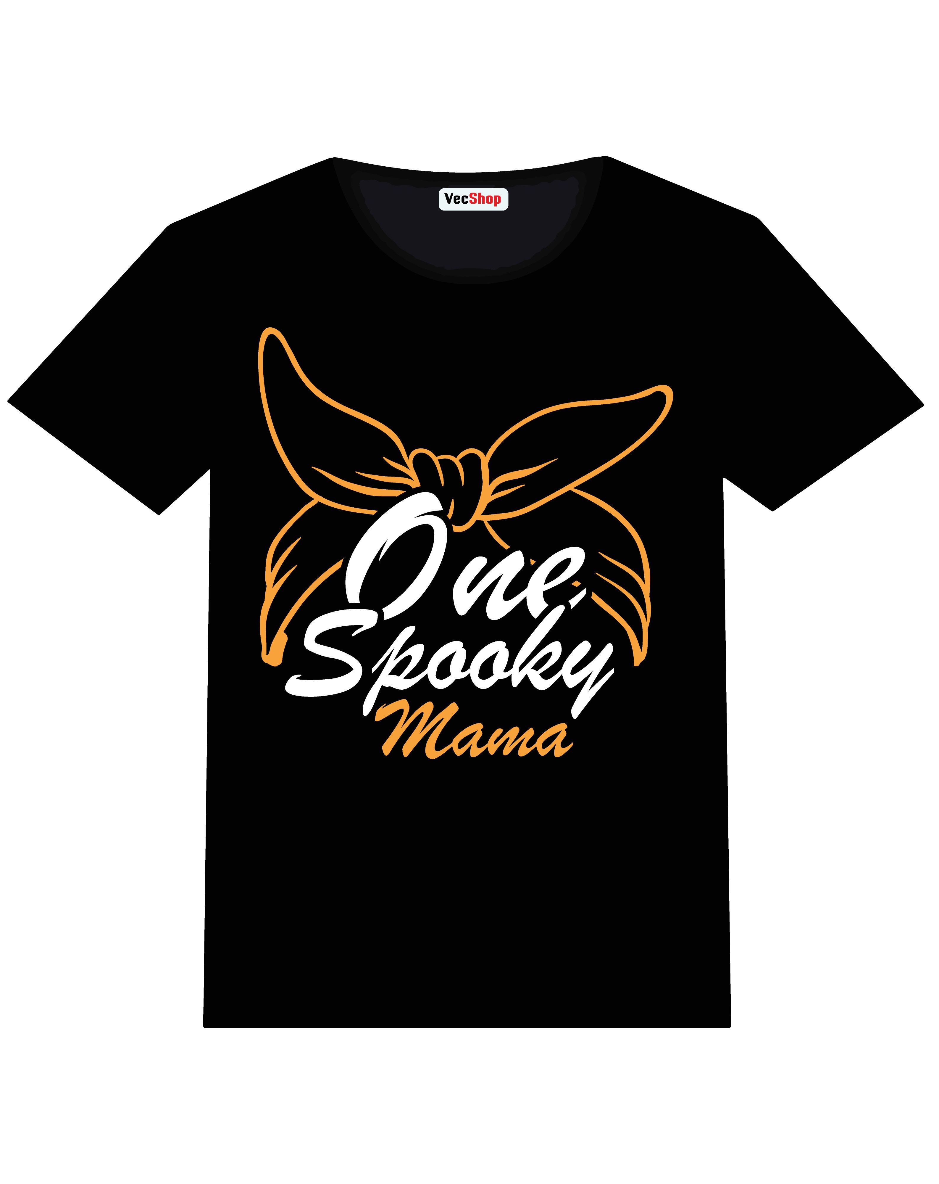 one spooky mama typography printed t shirts