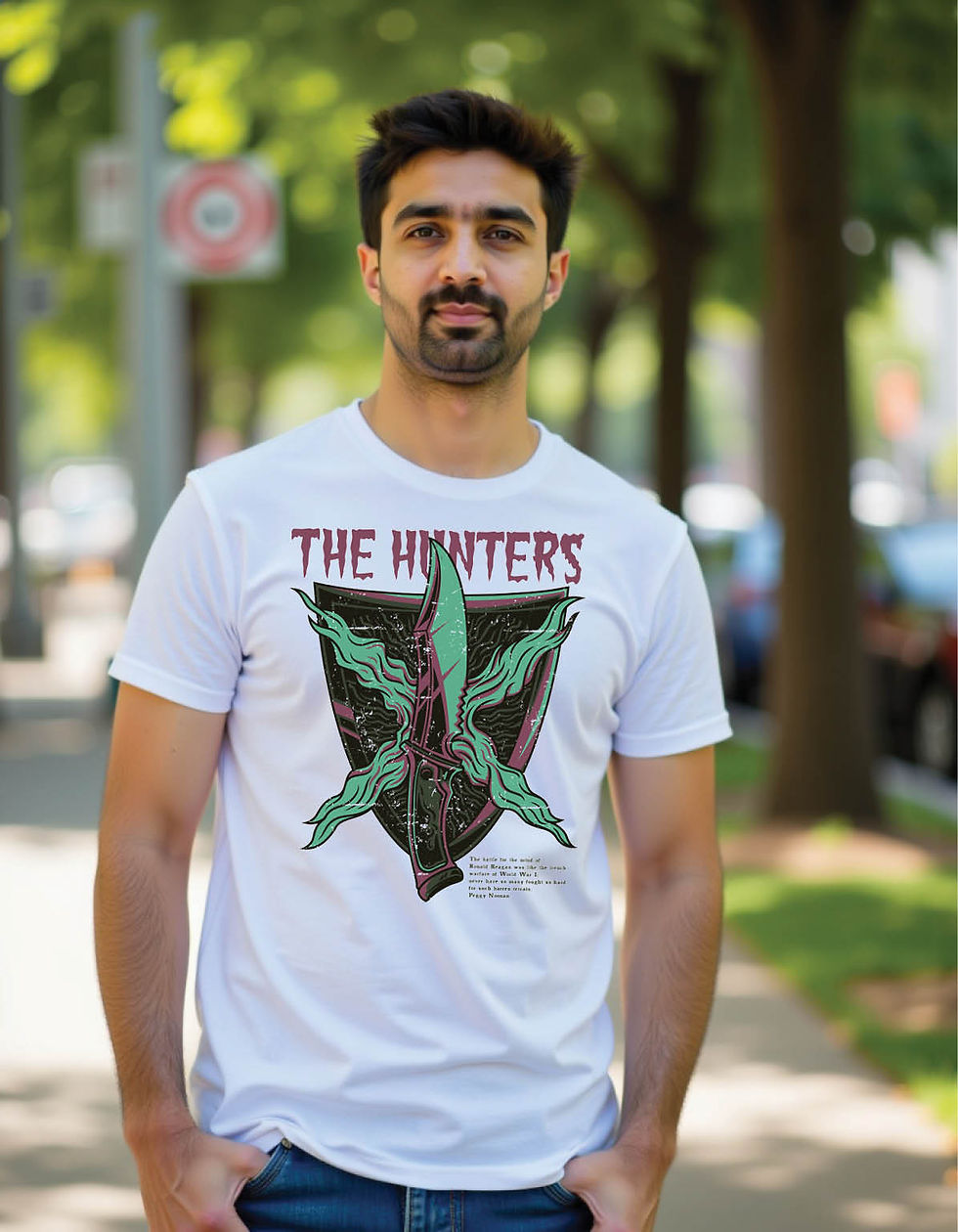 Thumbnail: Shadow Blaze Regular Fit T-Shirt with Dark Flame Street Print