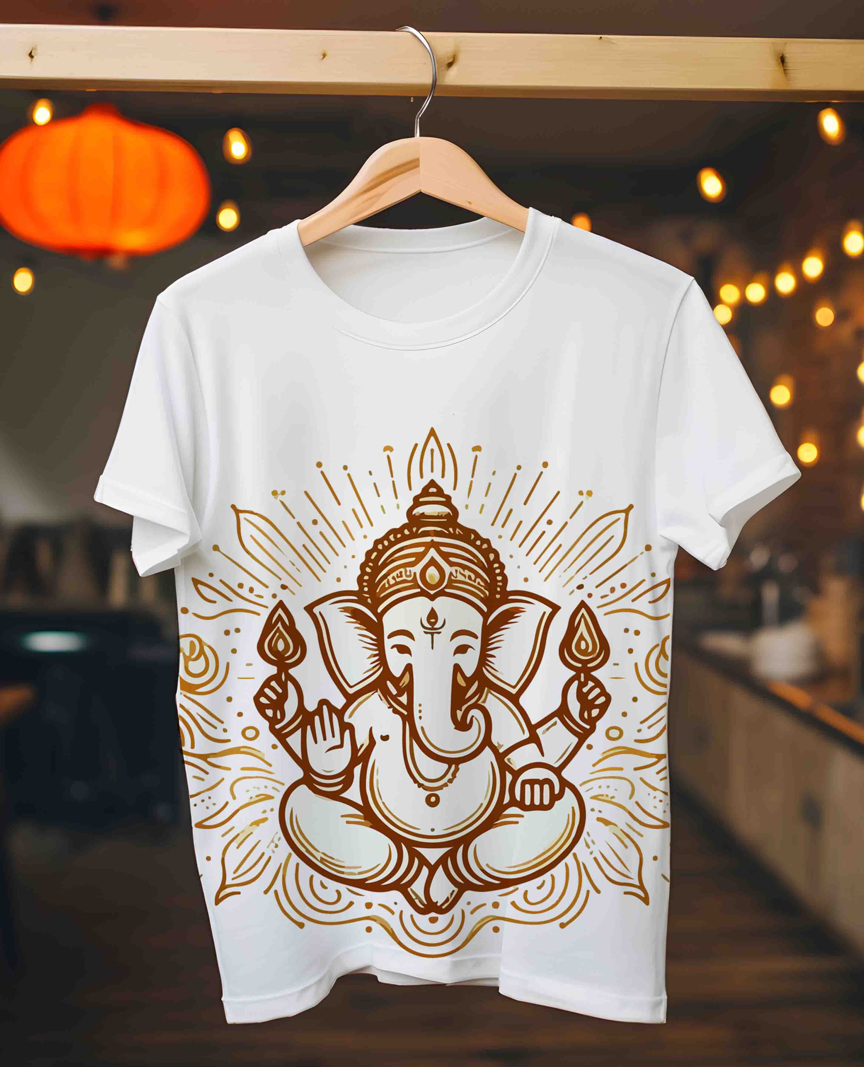 Nainital Full Graphic Ganesh Utsav T-Shirts: Lake District in Full Color