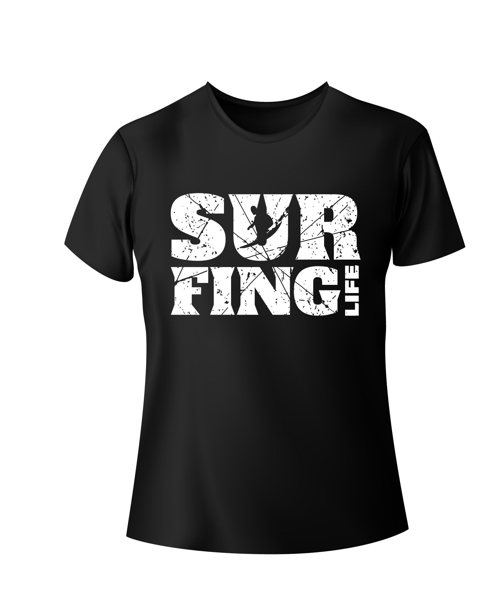 Surfing typography printed t shirt