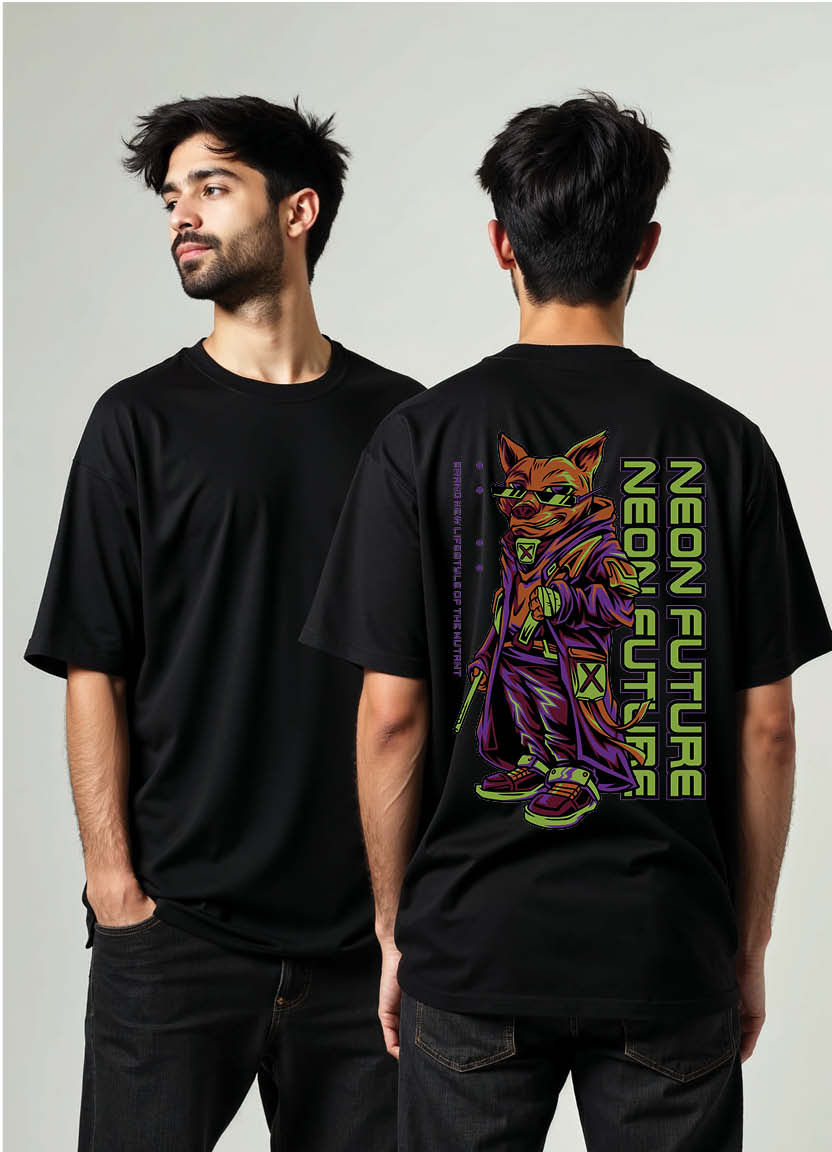 Abstract Lines Oversized T-Shirt with Urban Geometric Print for Trendsetters