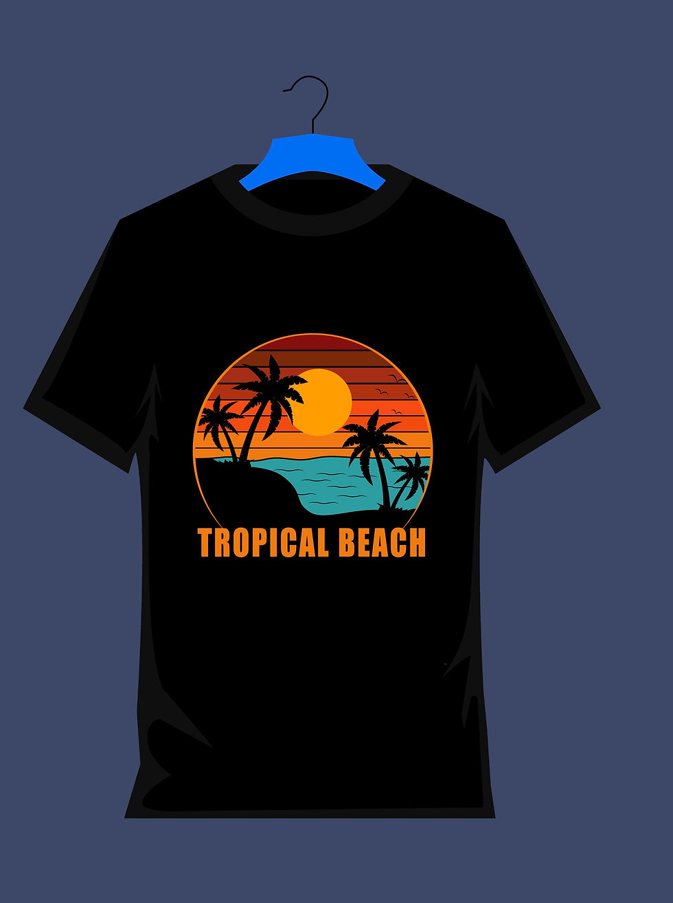 Tropical beach typography printed t shirts