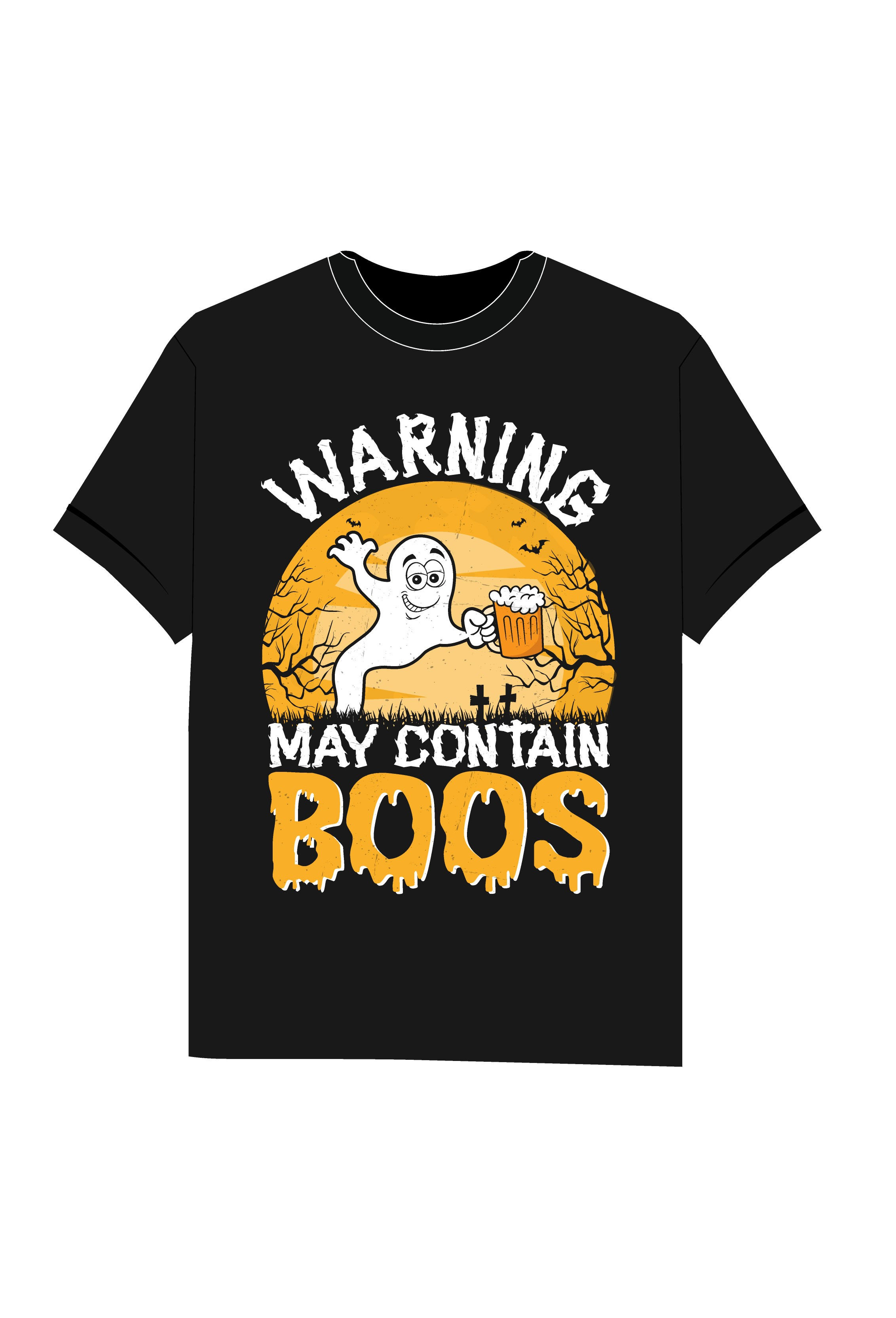warning may contain boos typography printed t shirts
