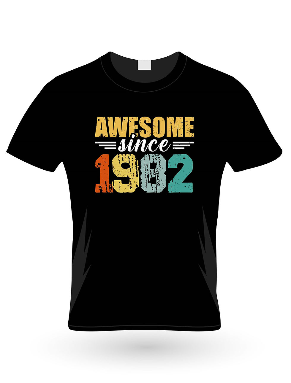 Awesome since 1982 typography printed t shirts