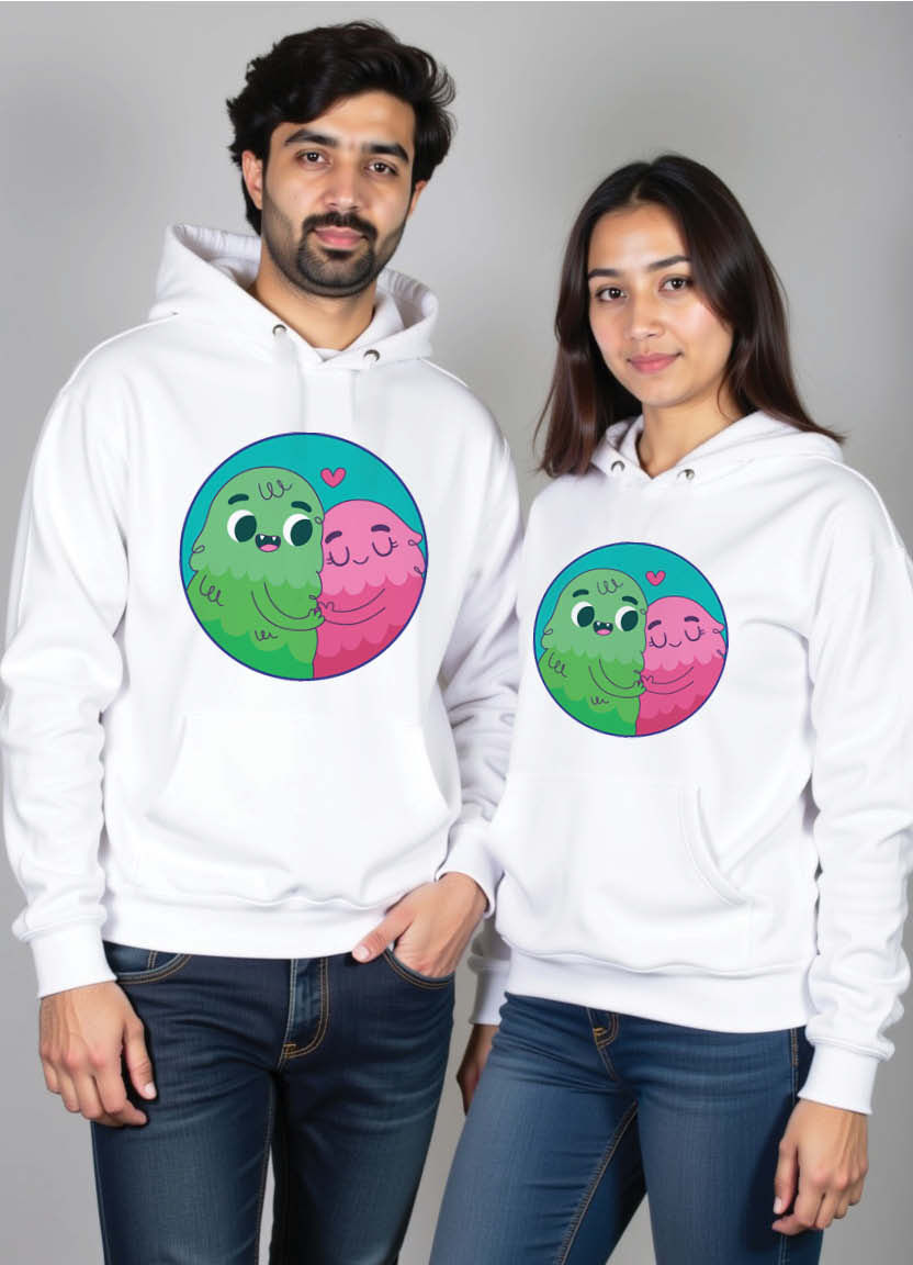 Partners from Panaji – Goa-Inspired Matching Couple Hoodies with Tropical Love Feels