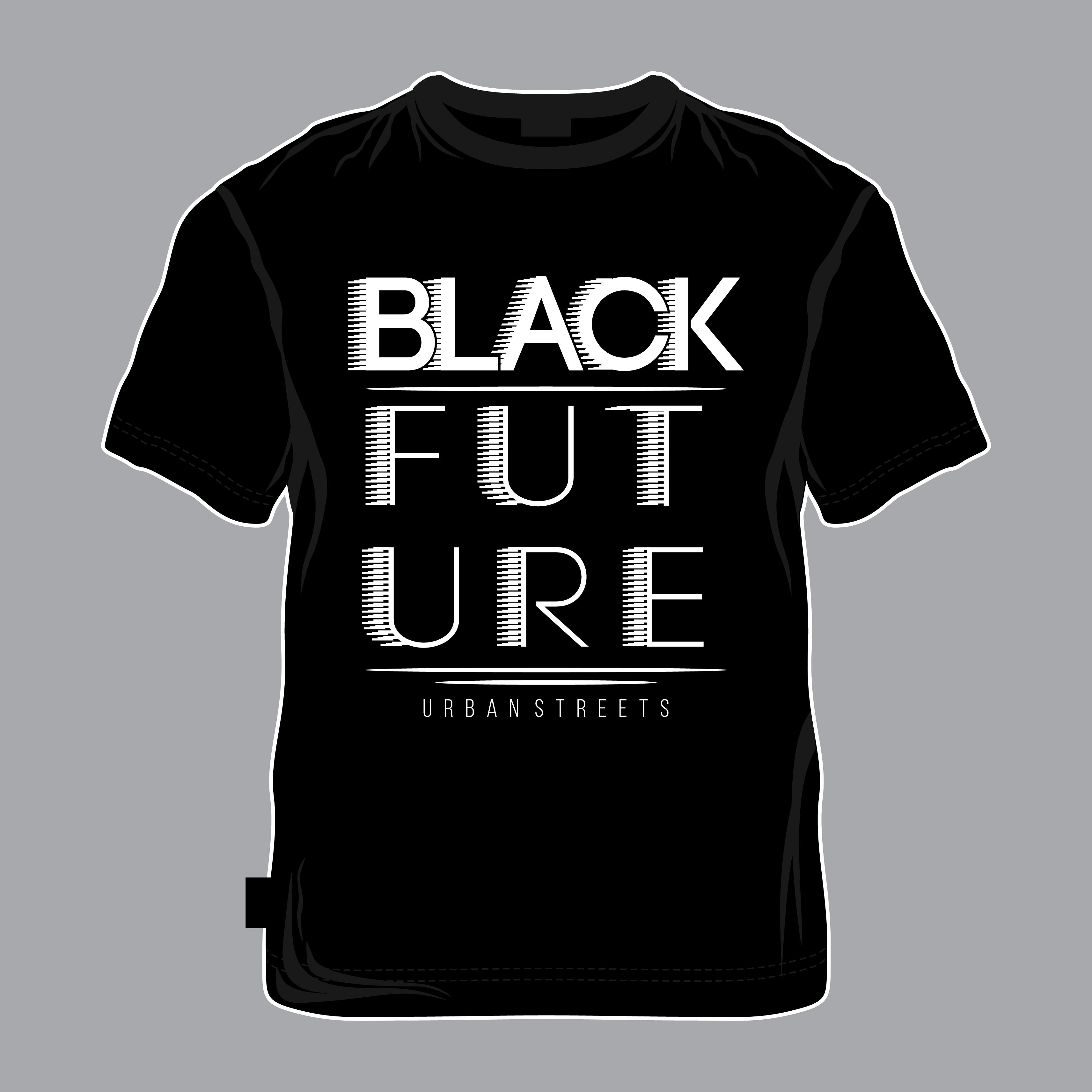 black future typography printed t shirts