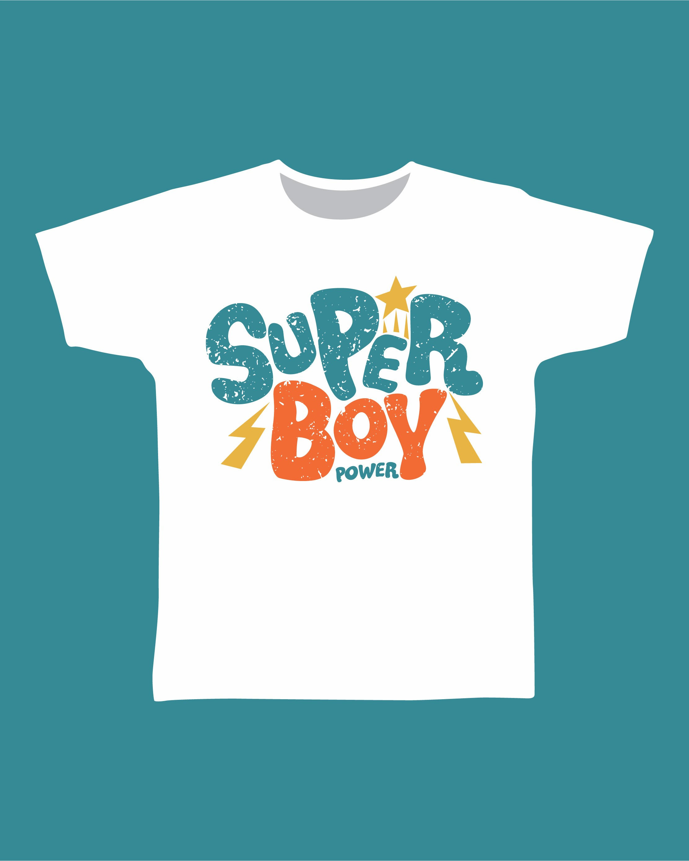 super boy power typography printed t shirts