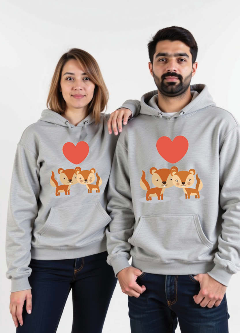 Thumbnail: Love is in the Air Printed Couple Hoodie Set – Stylish and Sentimental Matching Pair