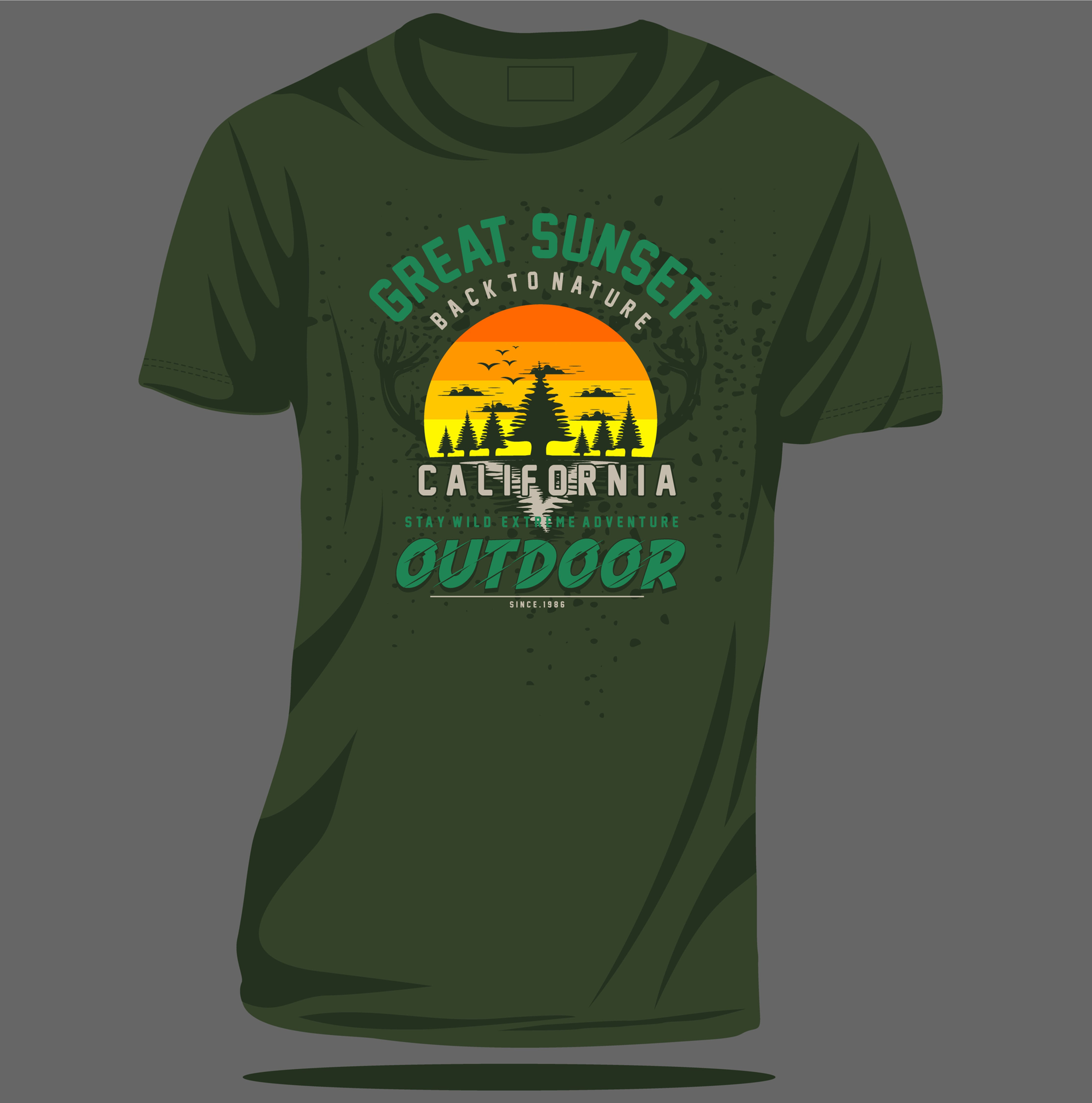 great sunset back to nature outdoor graphic t shirt nature t shirt
