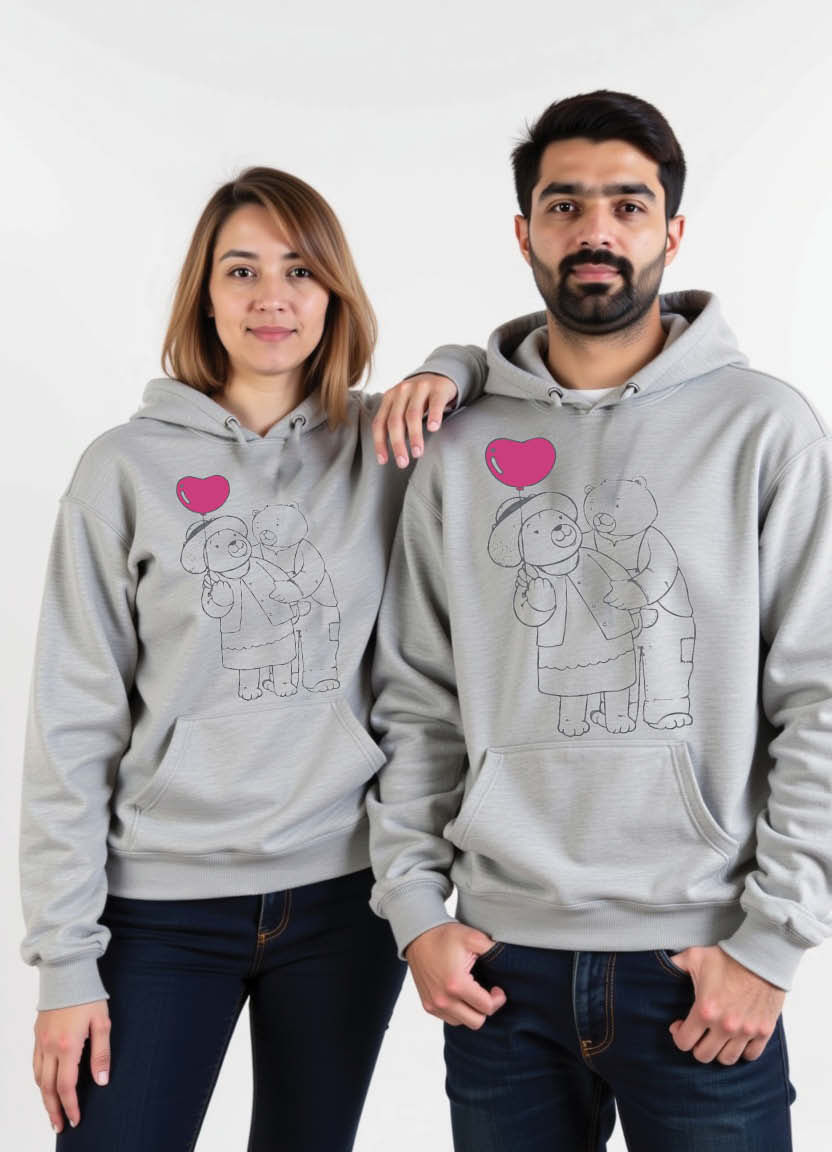 Thumbnail: Together Forever in Delhi – Romantic Matching Couple Hoodies with Capital City Charm