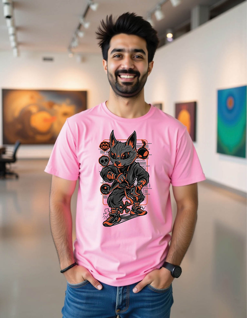 Chrome Soul Regular Tee with Reflective Metallic Street Print