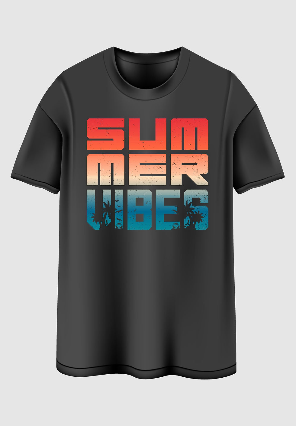 Summer vibes typography printed t shirts