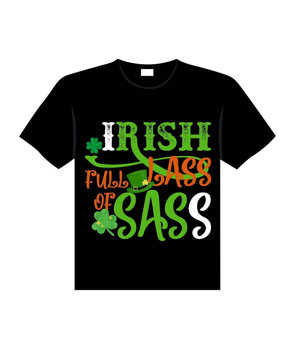 irish full lass or sass typography printed t shirts