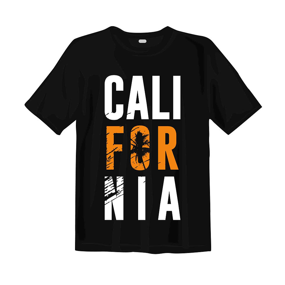 California typography printed t shirts