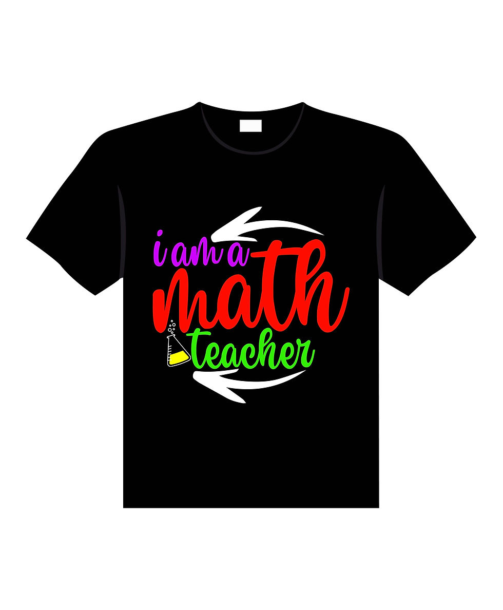 i am a math teacher typography printed t shirts