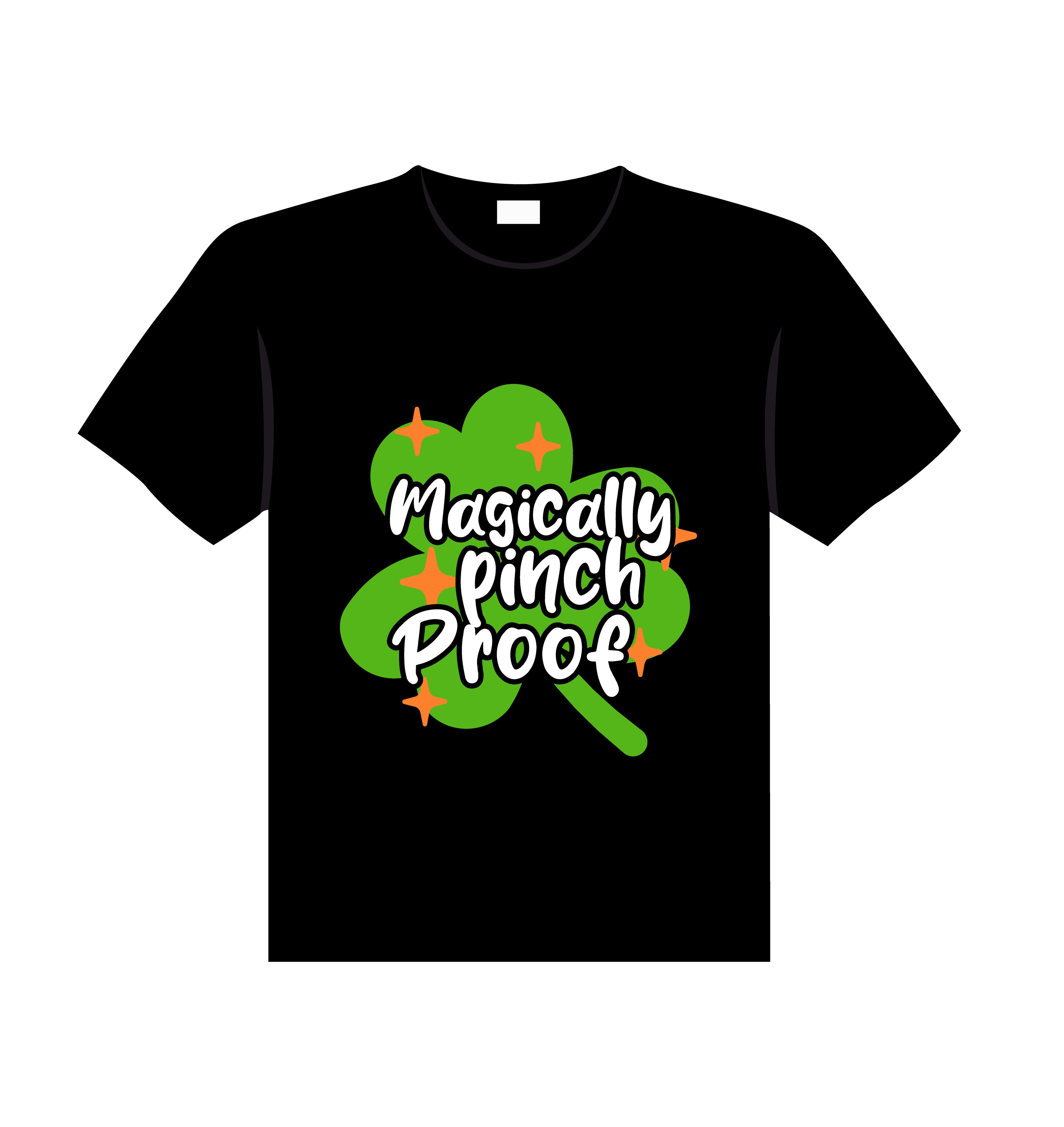 magically pinch proof typography printed t shirts