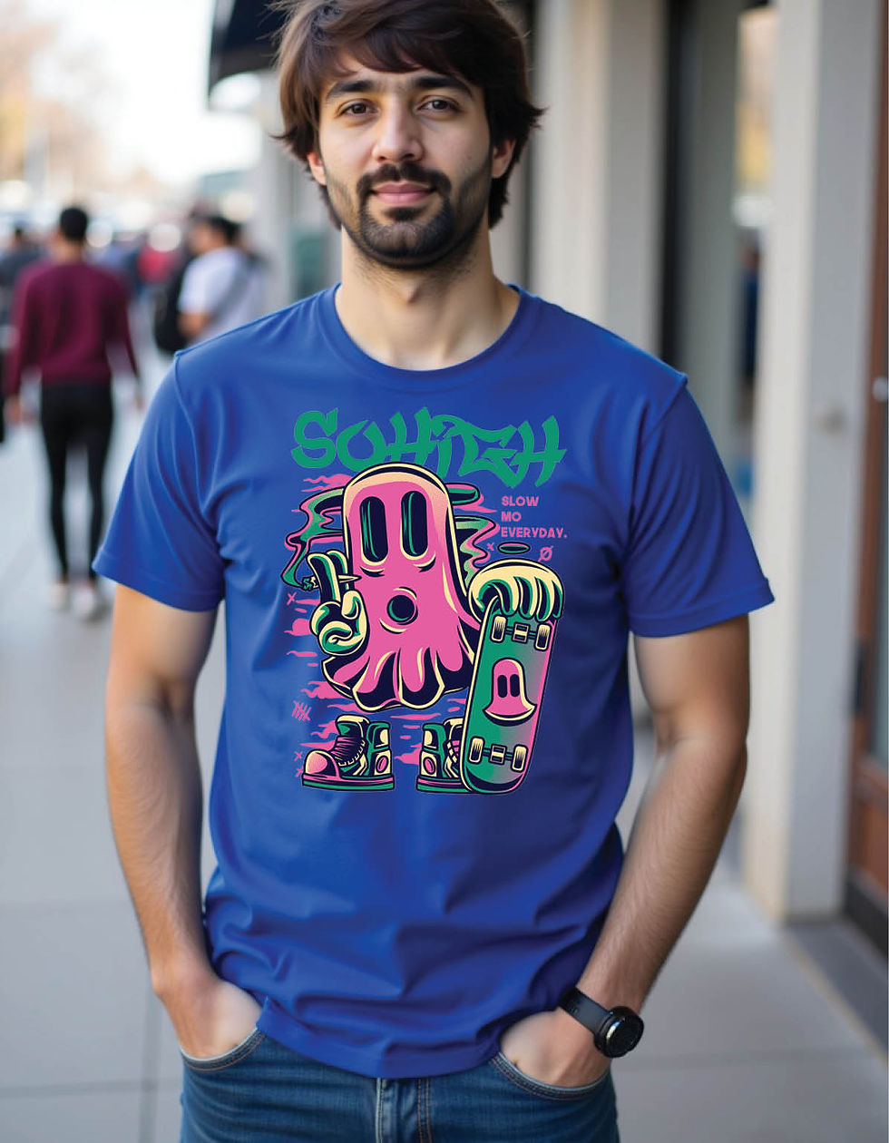 Thumbnail: Razor Pulse Classic Tee with Sharp Beat Graphic in Color Ink