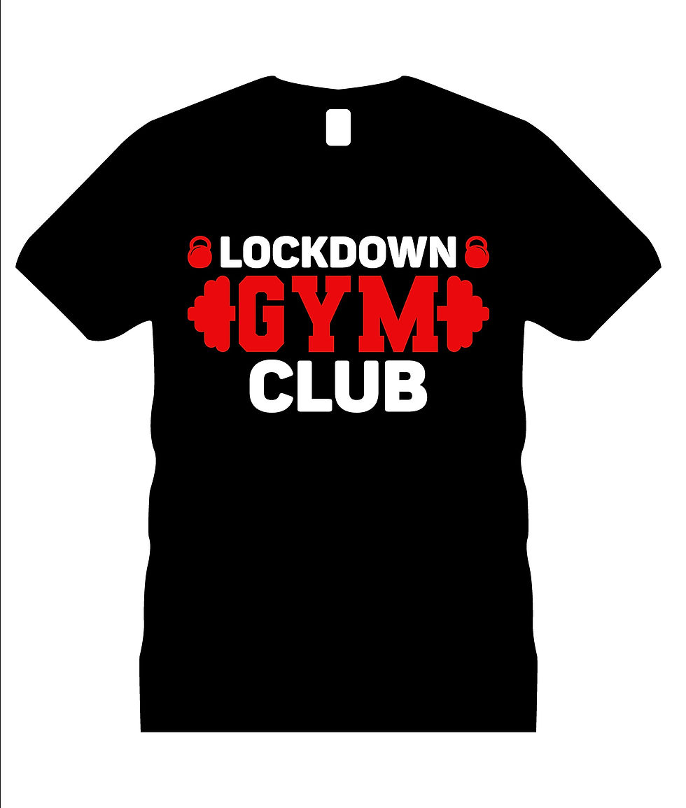 Lockdowngym club typography printed t shirts