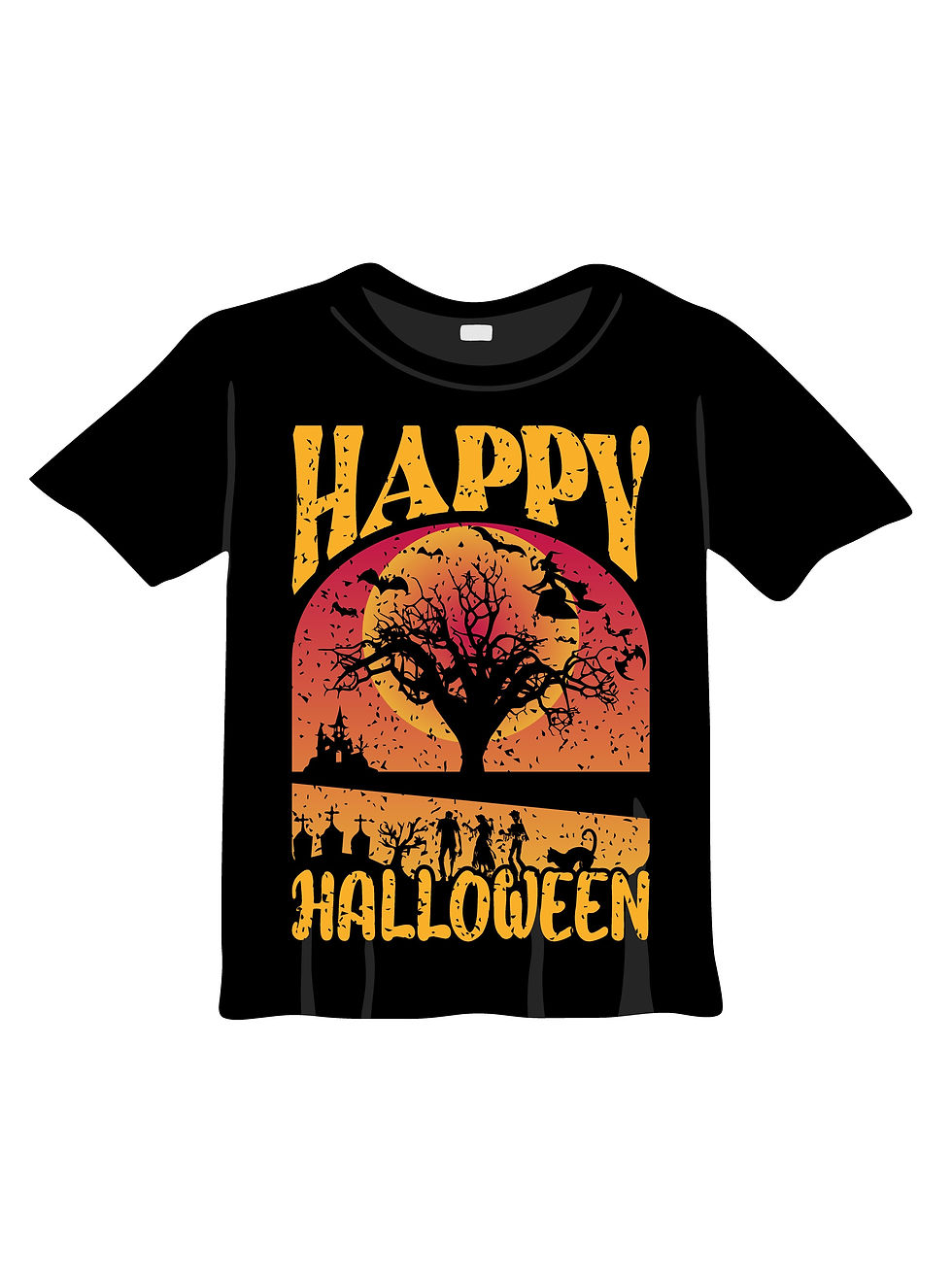happy halloween typography printed t shirts