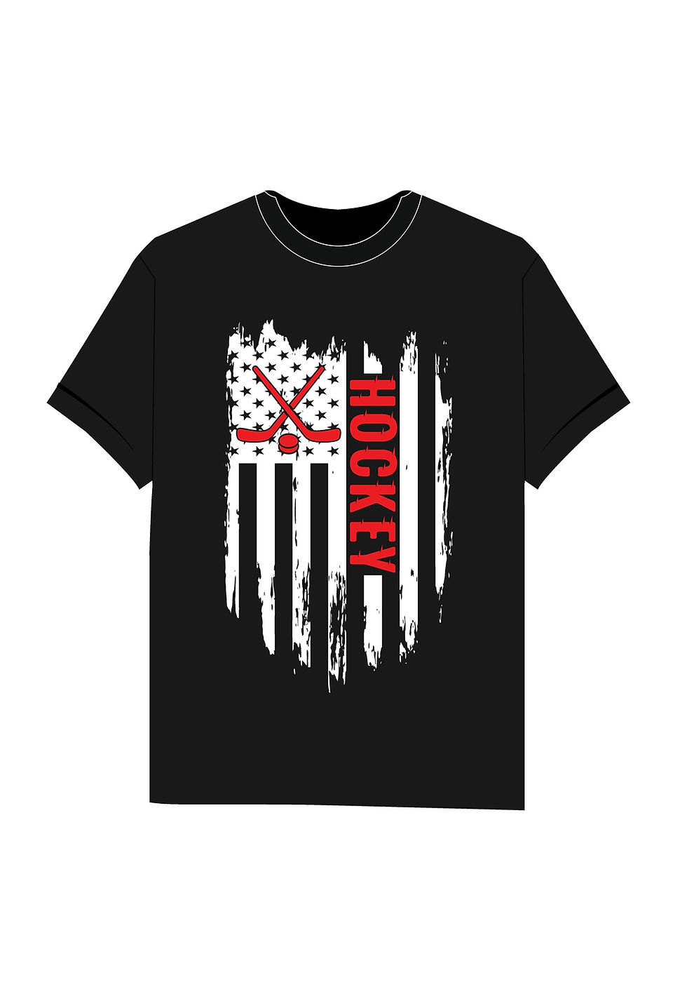 Thumbnail: hockey with usa american flag ice hockey t shirt