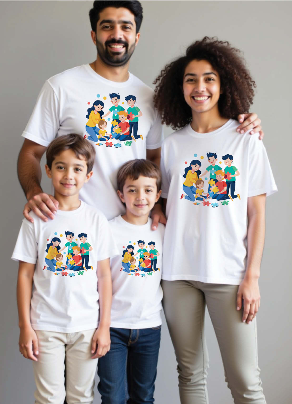 Shirdi Sai Baba Blessings Matching Family T-Shirts for Devotees