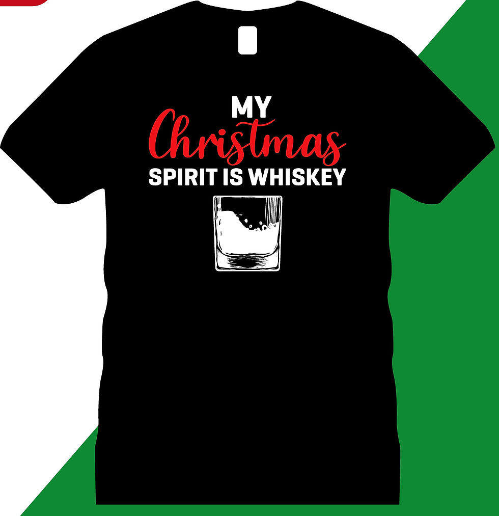 Thumbnail: christmas spirit is whiskey graphic printed t shirts
