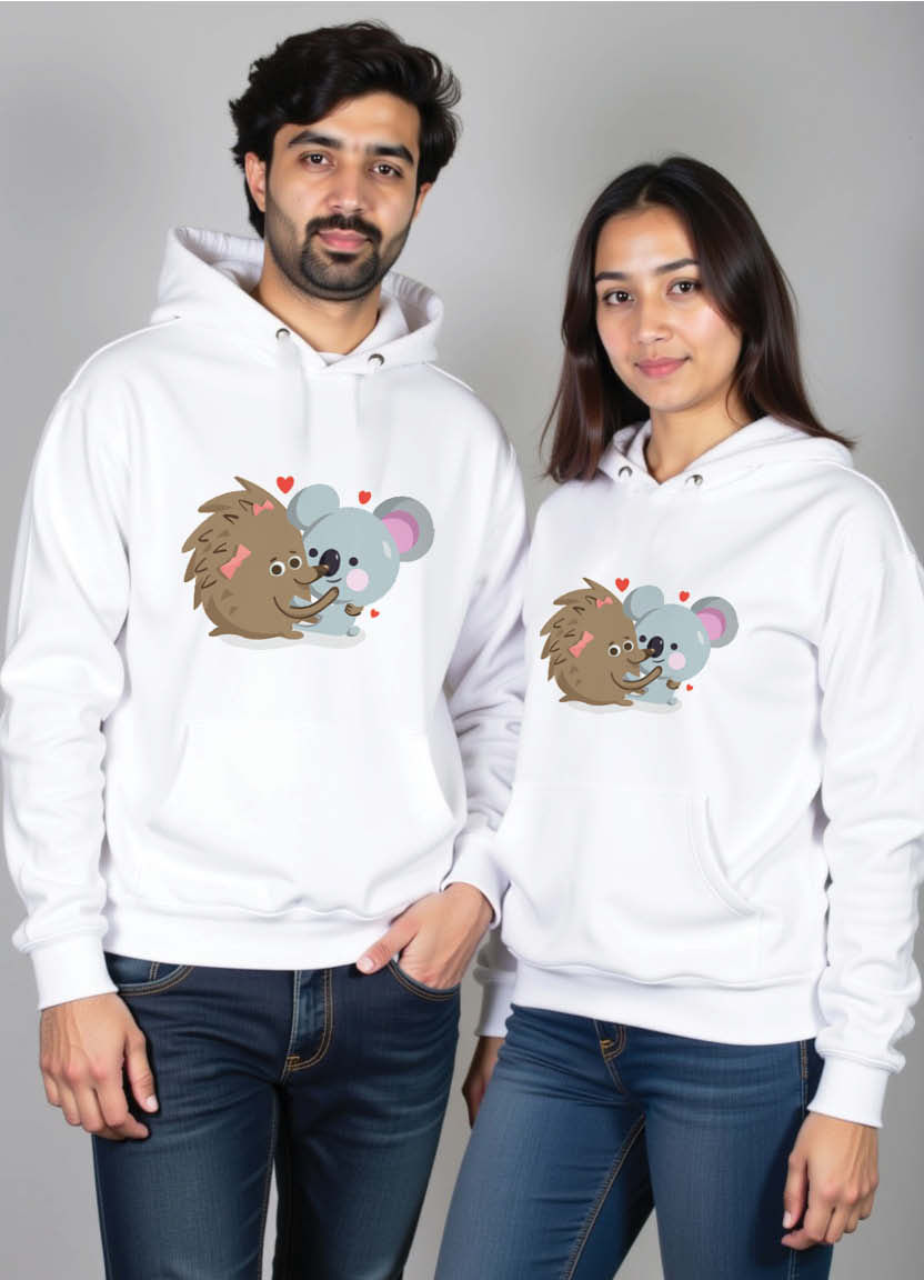 “You’re My Missing Piece” Puzzle-Themed Couple Hoodie with Cute Romantic Prints