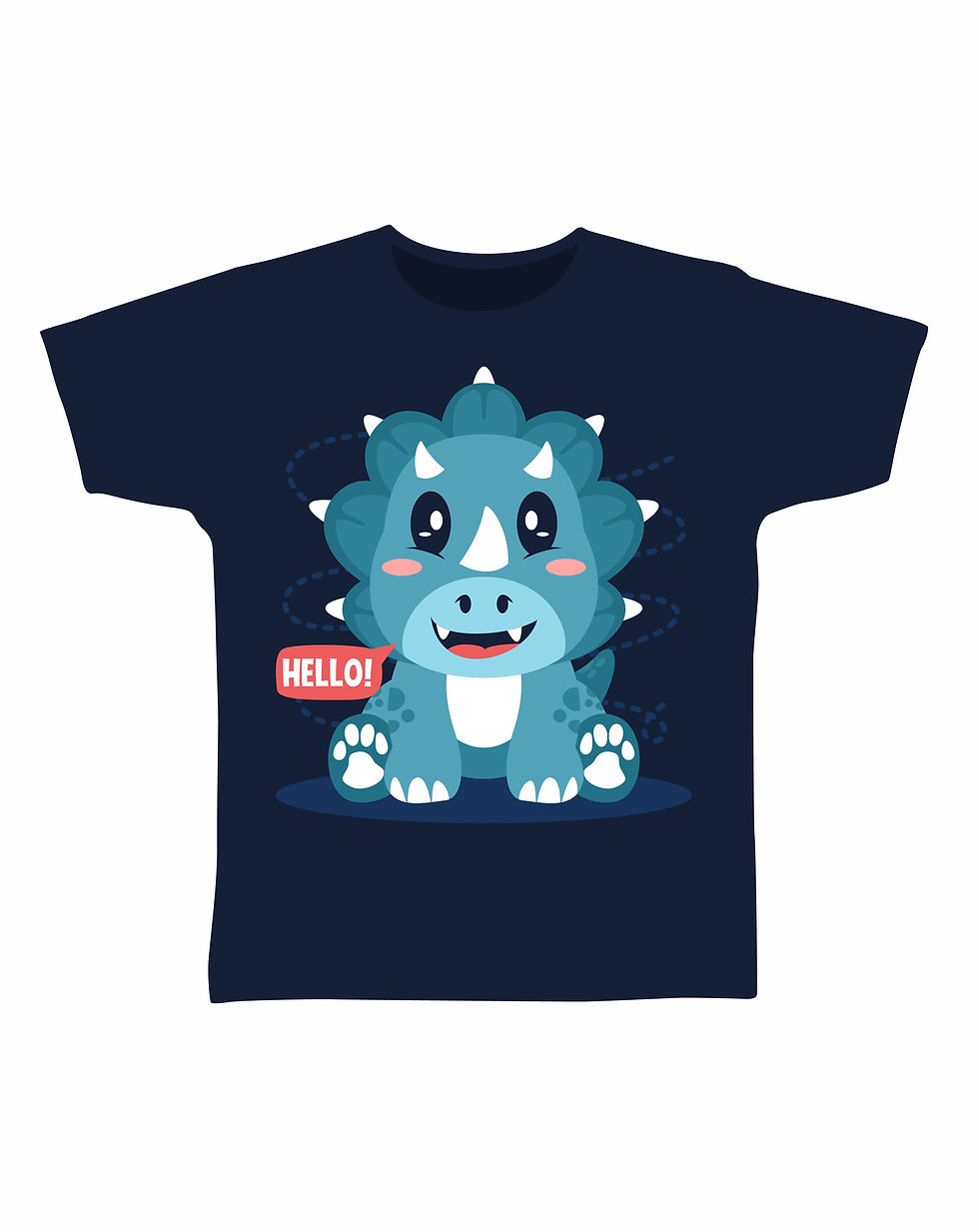 Thumbnail: Lets surf kids t shirt, cute triceratops cartoon kids t shirts 100% cotton.