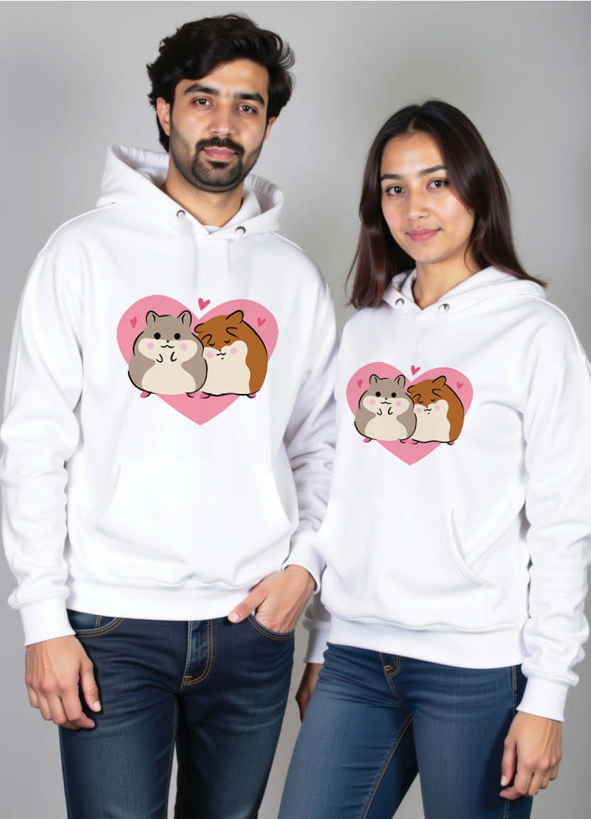 Adoring Raccoon Couple Hoodies with Sweet Animal Theme for Loving Partners