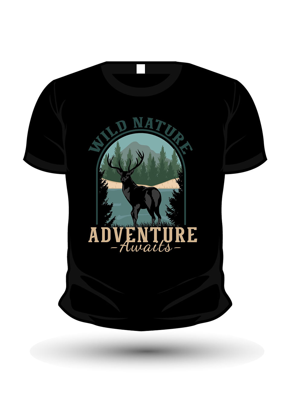 Thumbnail: wild nature adventure awaits merchandise t shirt good vibes adventure hand tshir