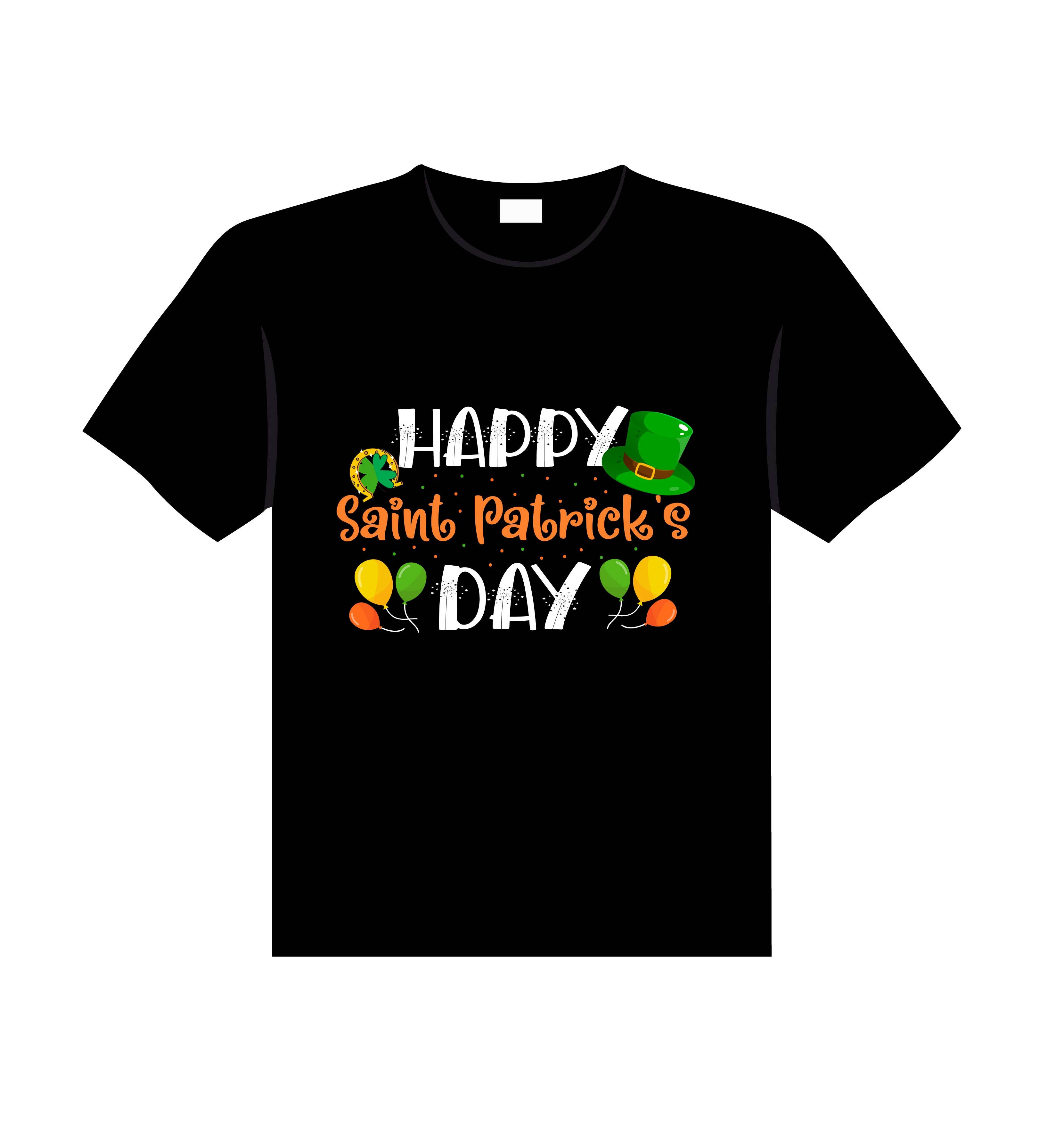 happy saint patricks day typography printed t shirt