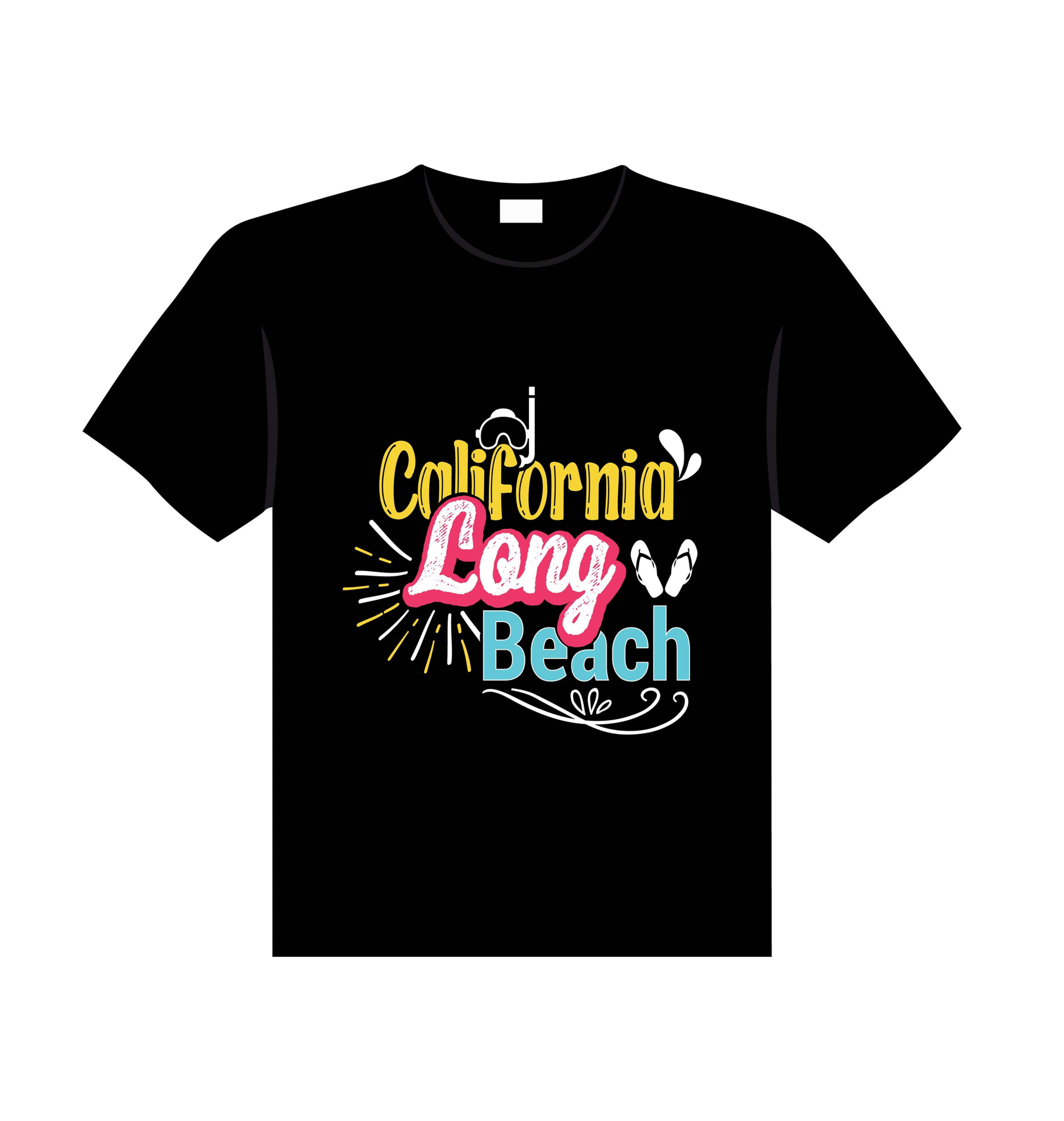california long beach typography t shirt