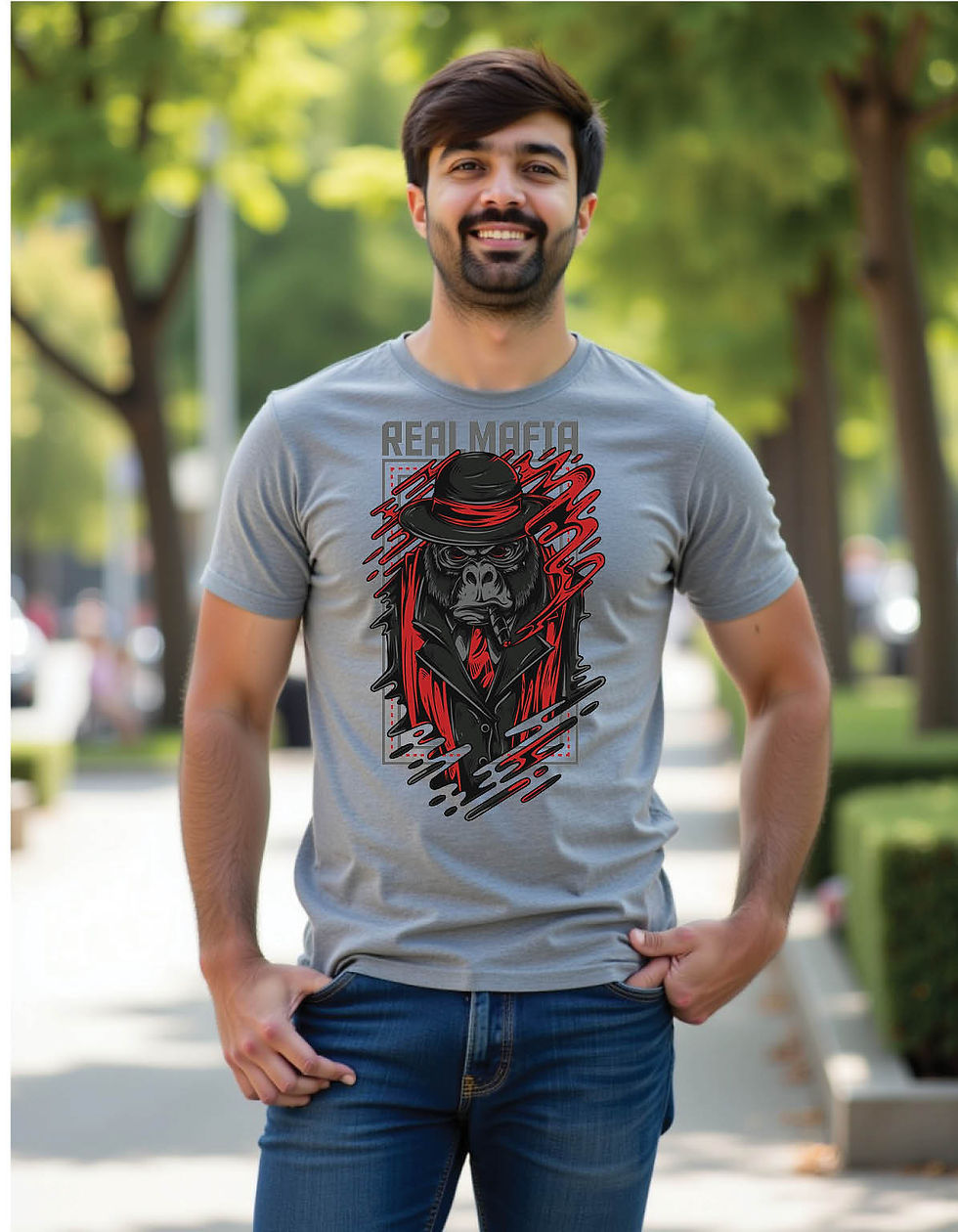 Thumbnail: Steel Fang Classic Tee with Industrial Wolf Graphic in Ink