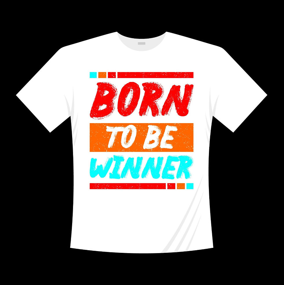 Thumbnail: born to be winner typography printed t shirts