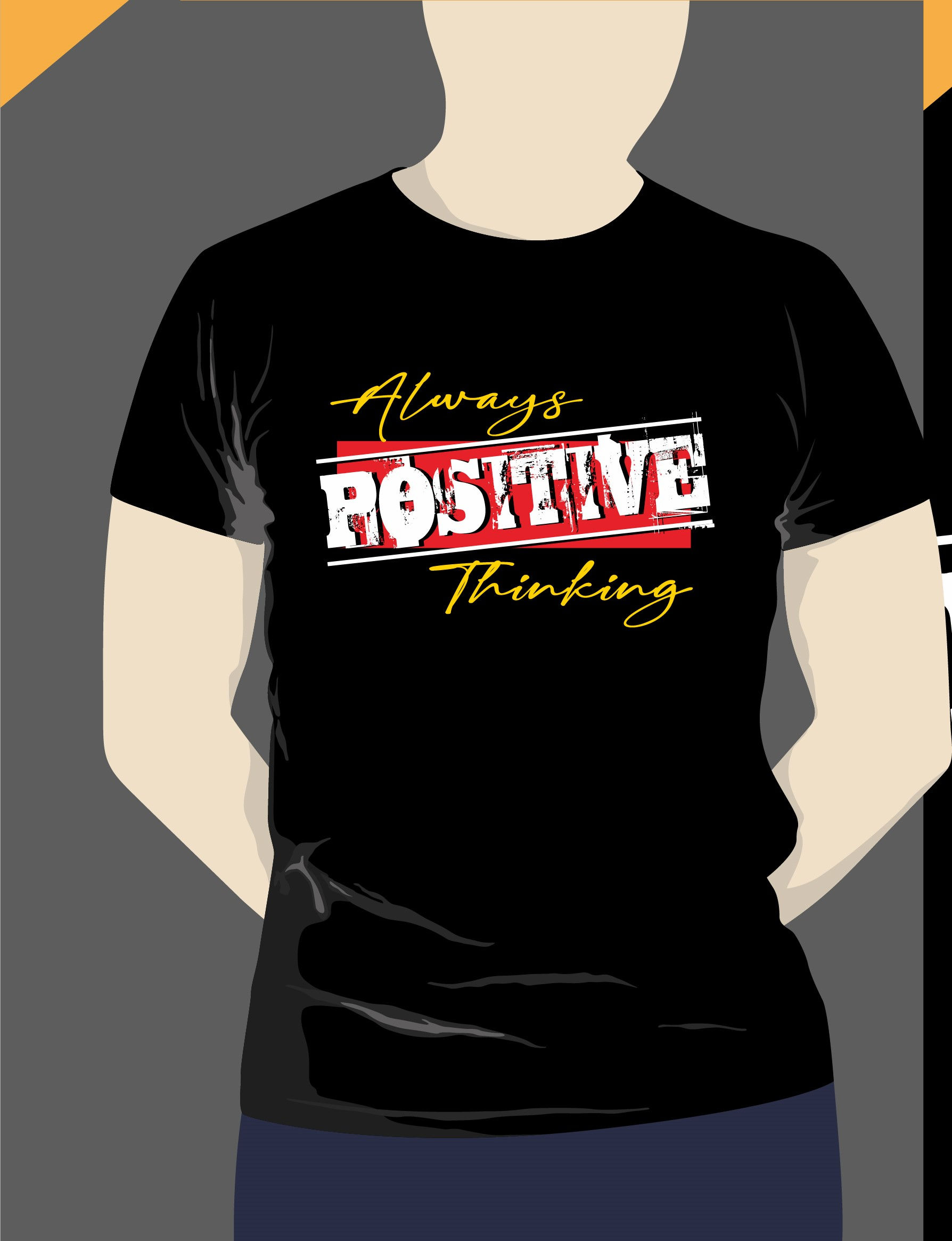 always positive thinking typography printed t shirts